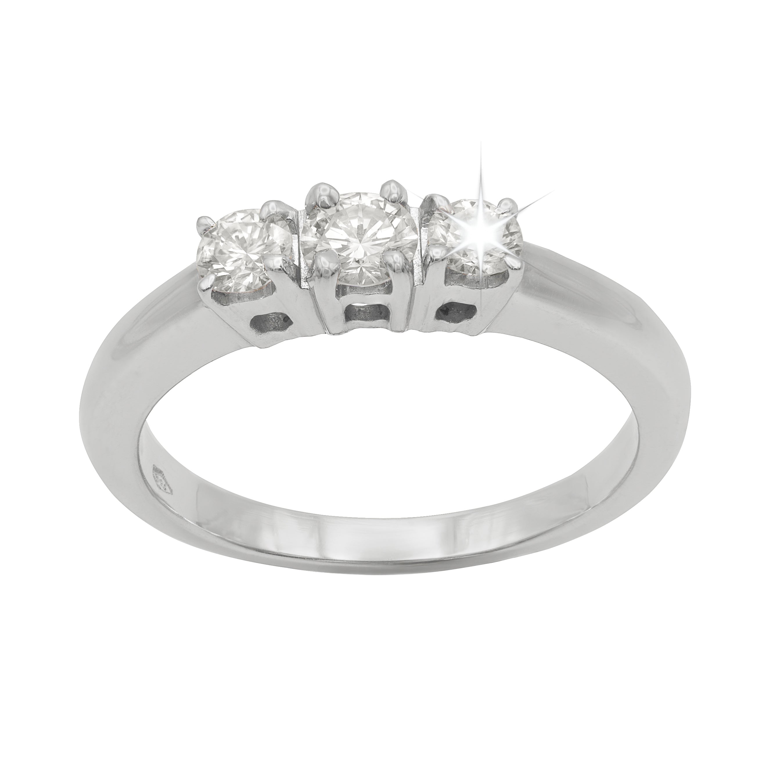 TRILOGY IN ORO BIANCO 18KT DIAMANTI NATURALI KT 0,36 G COLOR VVS2