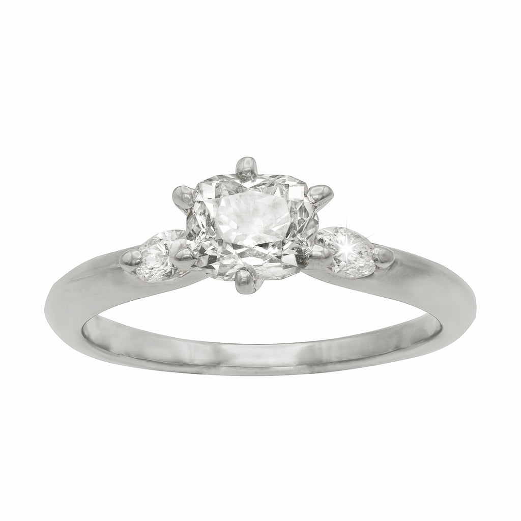 SOLITARIO IN ORO BIANCO 18KT DIAMANTE NATURALE CENTRALE KT 0,71 I COLOR