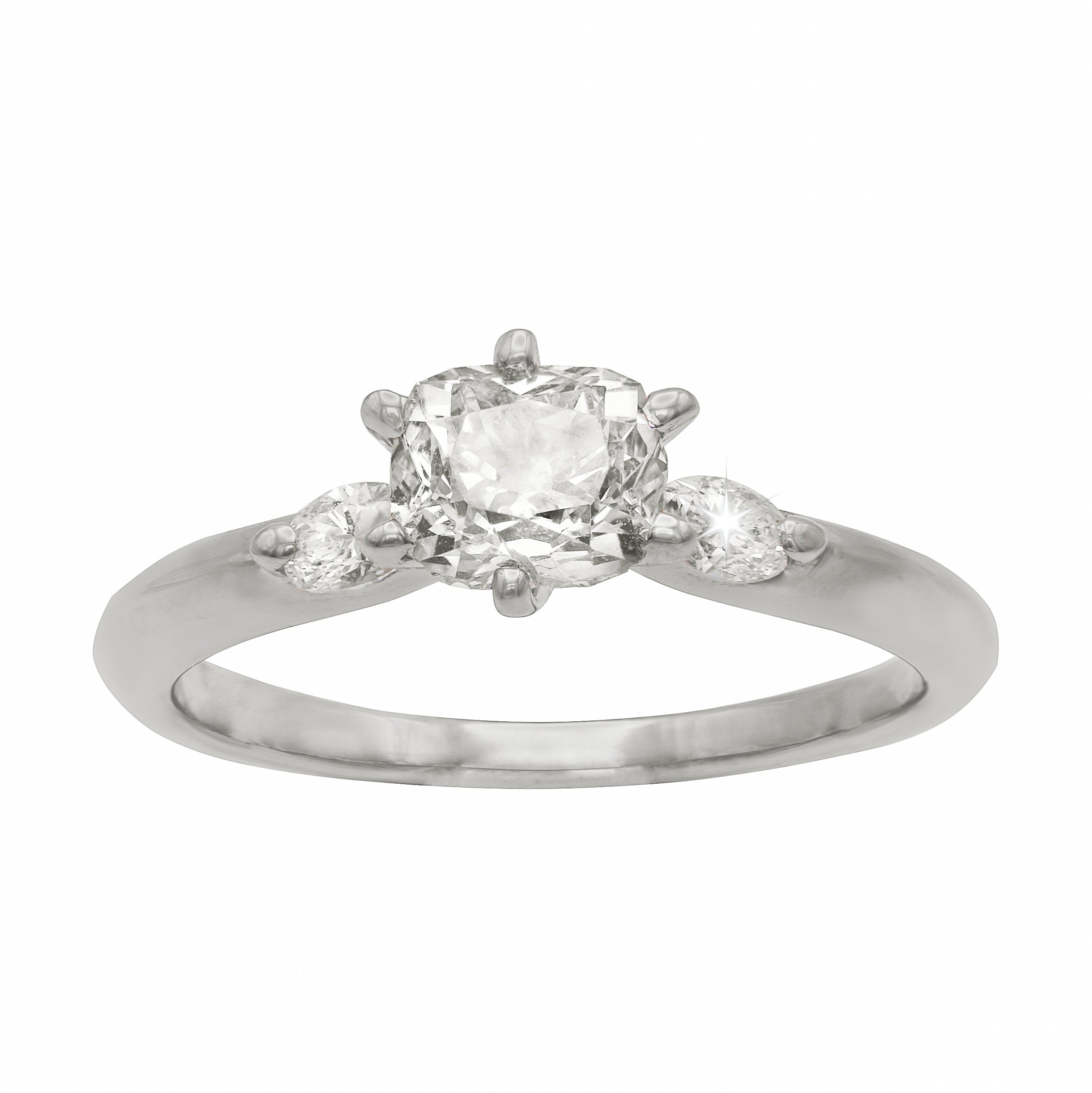 SOLITARIO IN ORO BIANCO 18KT DIAMANTE NATURALE CENTRALE KT 0,71 I COLOR