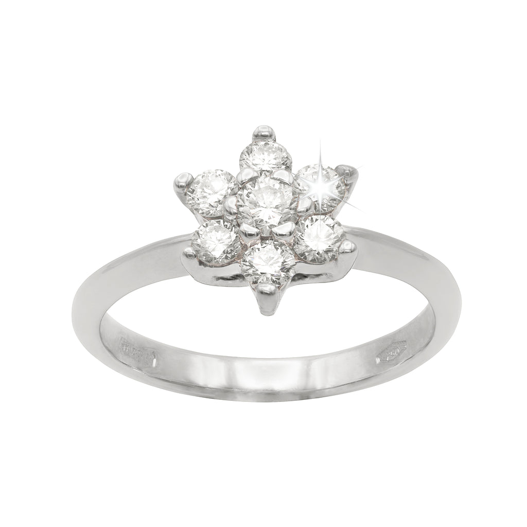 ANELLO FIORE DIAMANTI NATURALI KT 0,30 H COLOR VS2