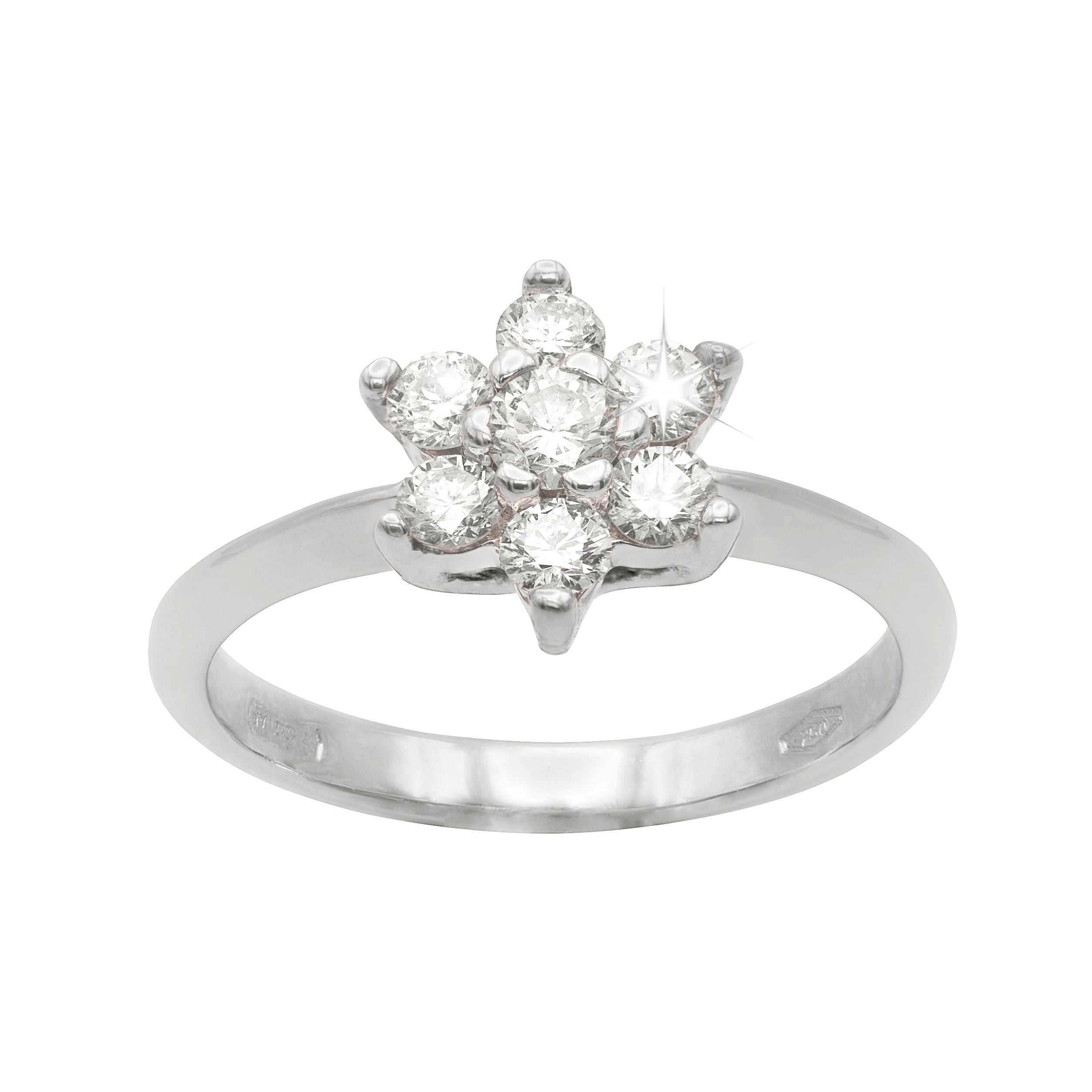 ANELLO FIORE DIAMANTI NATURALI KT 0,30 H COLOR VS2