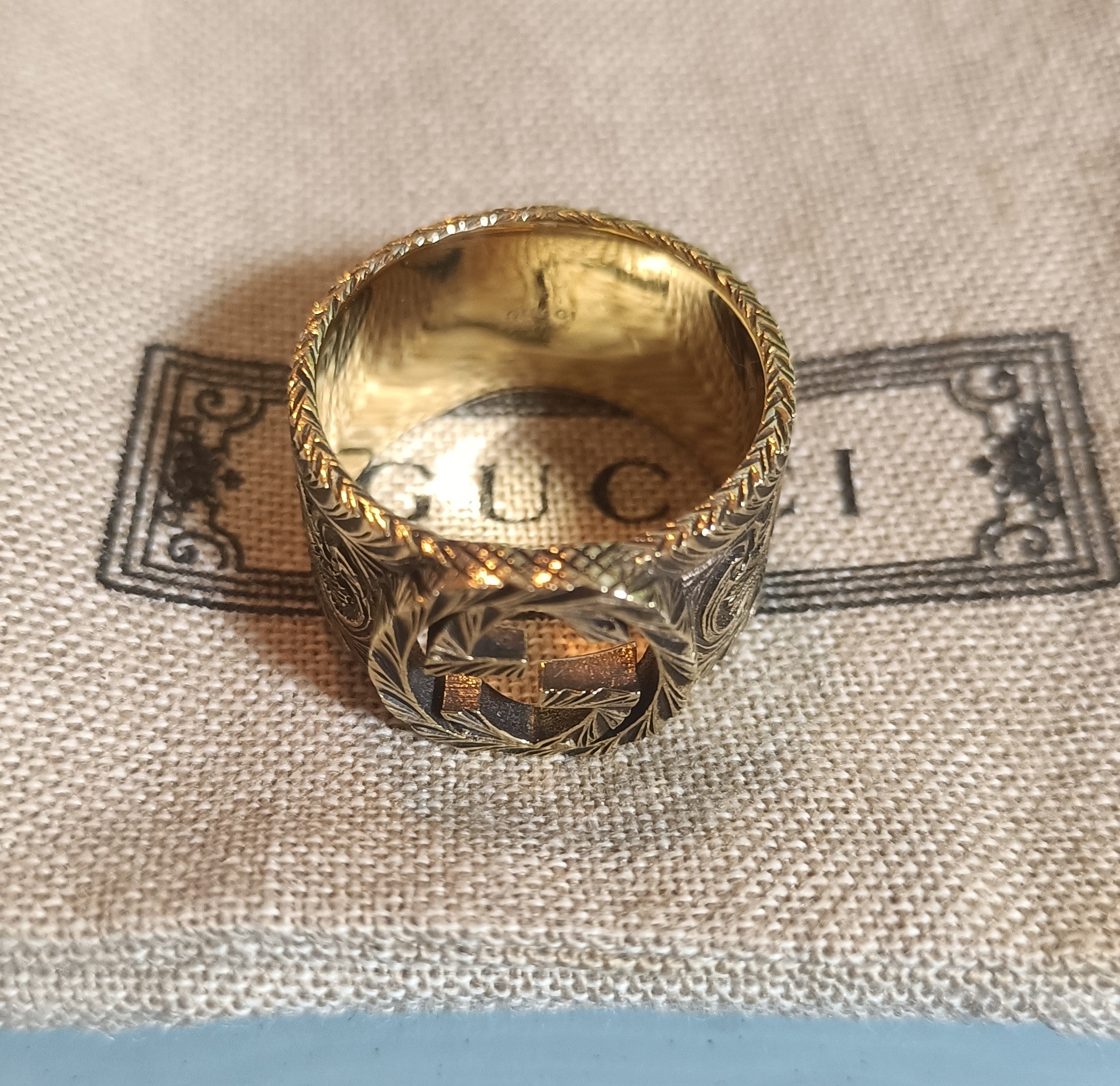 FEDI GUCCI IN ORO GIALLO ANTICATO MASSICCIO 18KT