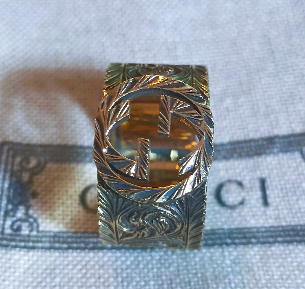 FEDI GUCCI IN ORO GIALLO ANTICATO MASSICCIO 18KT