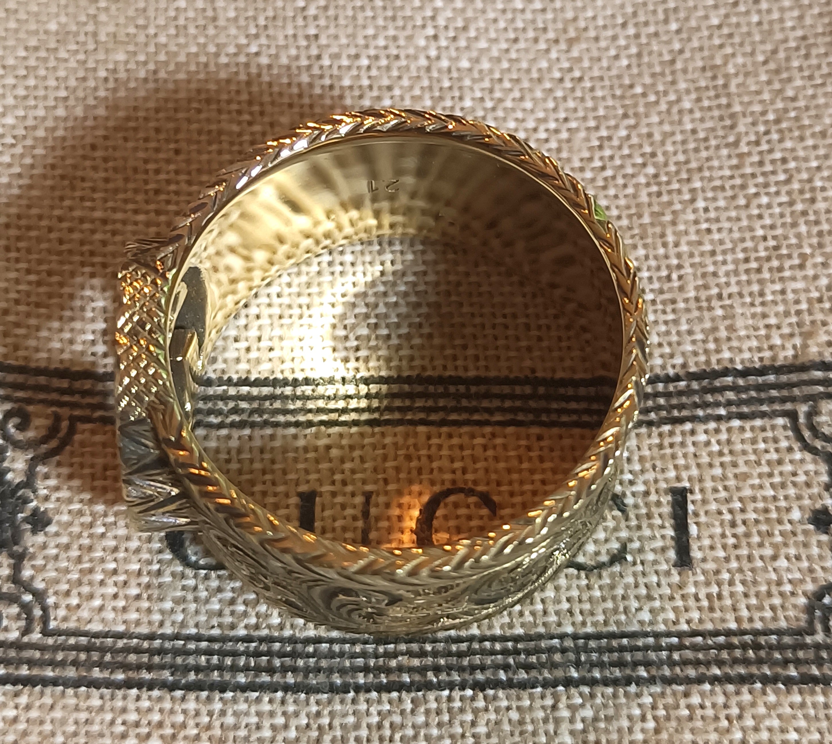 FEDI GUCCI IN ORO GIALLO ANTICATO MASSICCIO 18KT