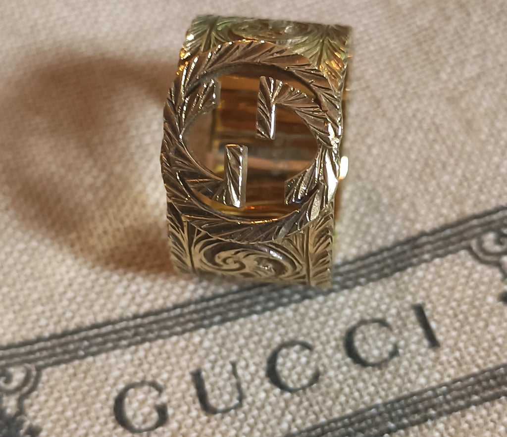 FEDI GUCCI IN ORO GIALLO ANTICATO MASSICCIO 18KT