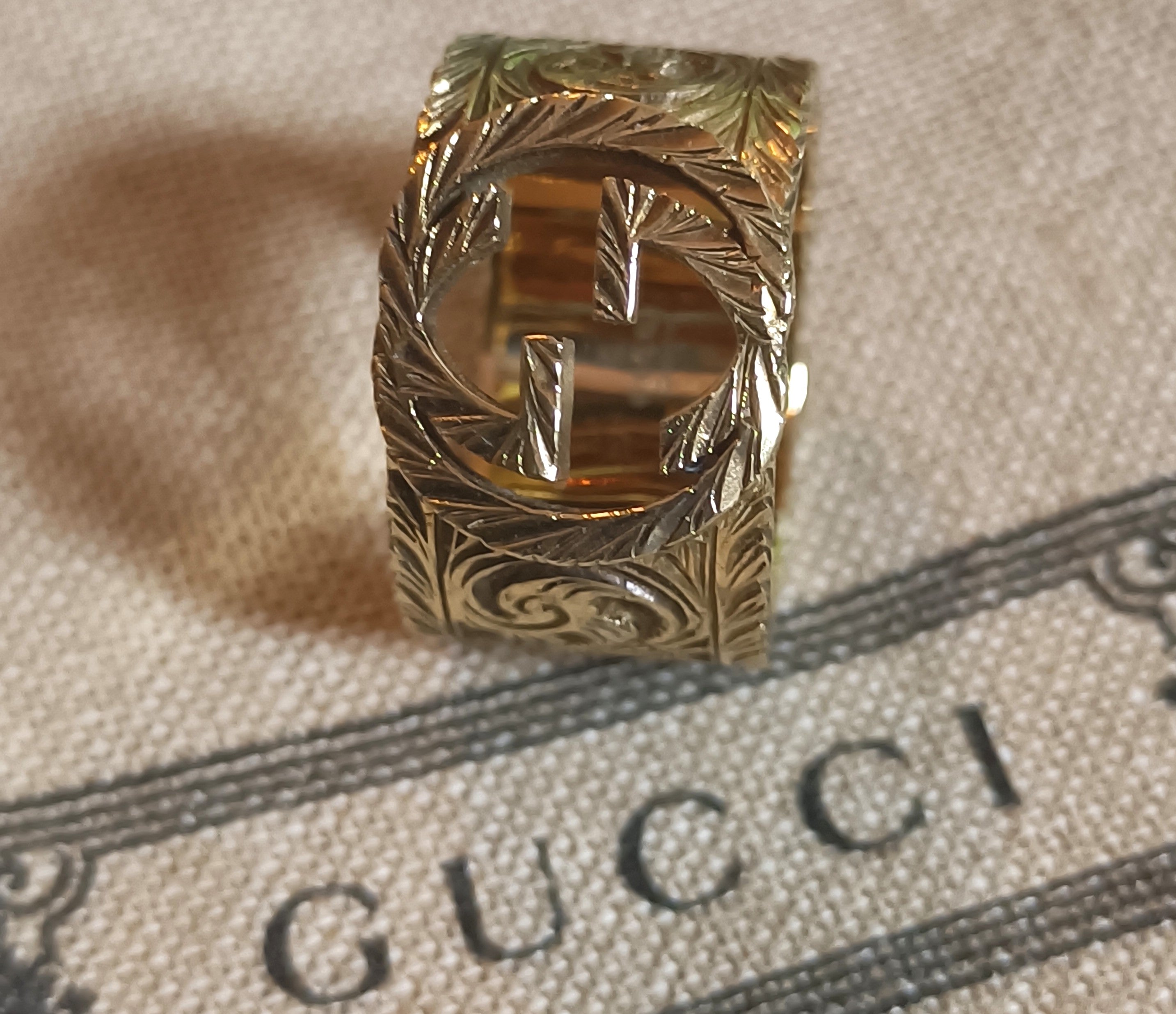 FEDI GUCCI IN ORO GIALLO ANTICATO MASSICCIO 18KT