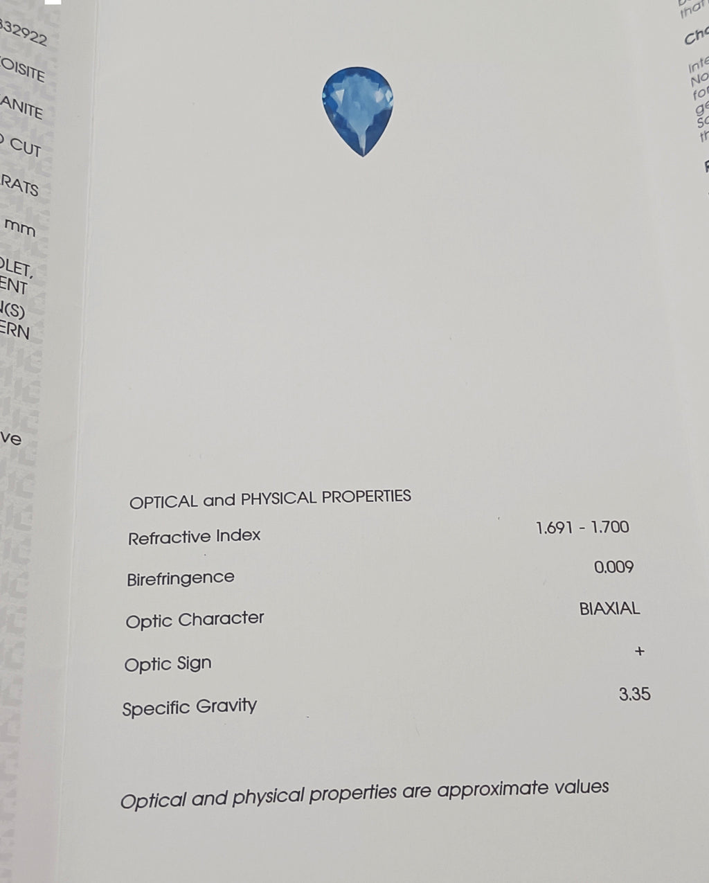 ANELLO GOCCIA TANZANITE E DIAMANTI.....KT 4,49 + KT 0,50 G COLOR VS