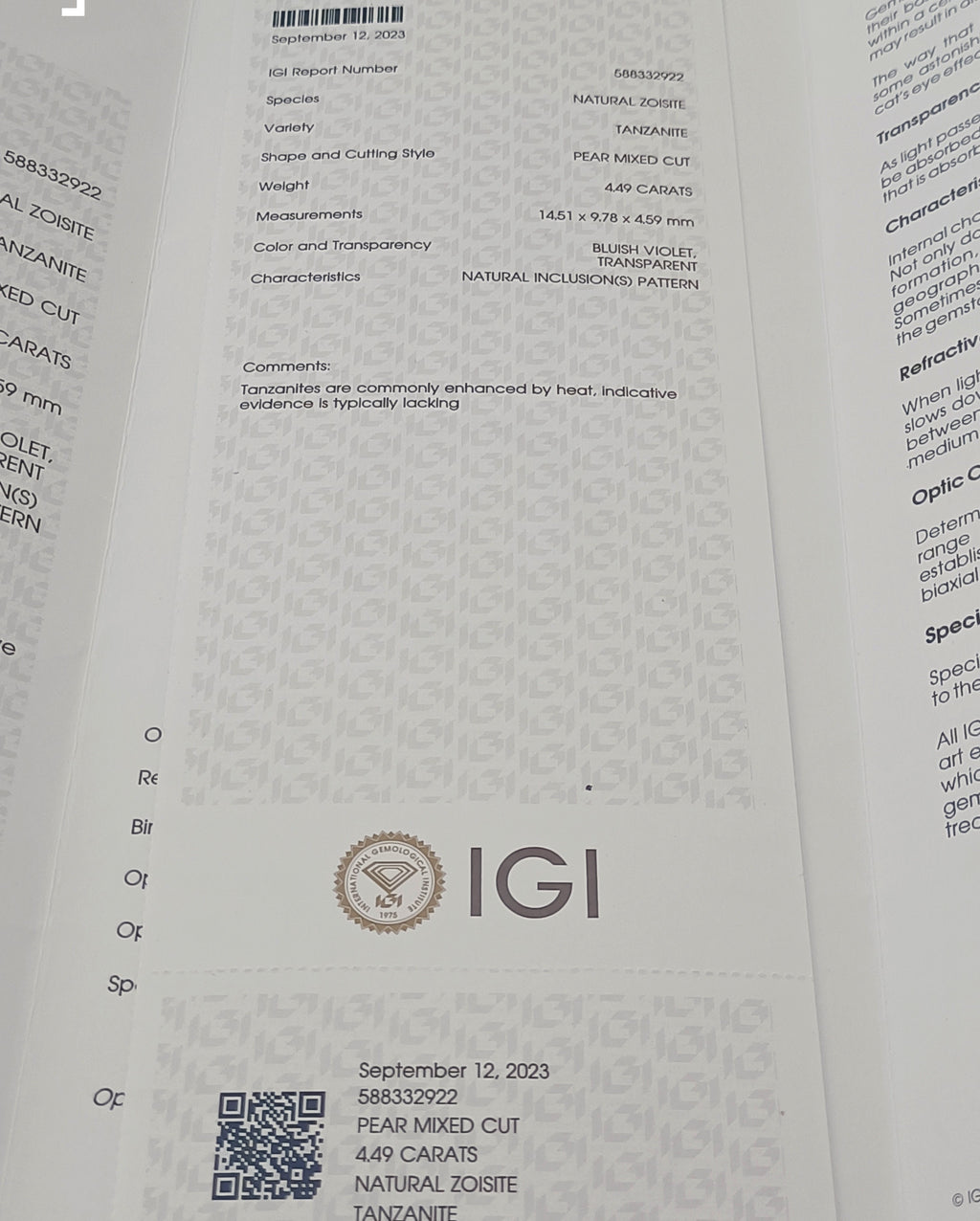 ANELLO GOCCIA TANZANITE E DIAMANTI.....KT 4,49 + KT 0,50 G COLOR VS