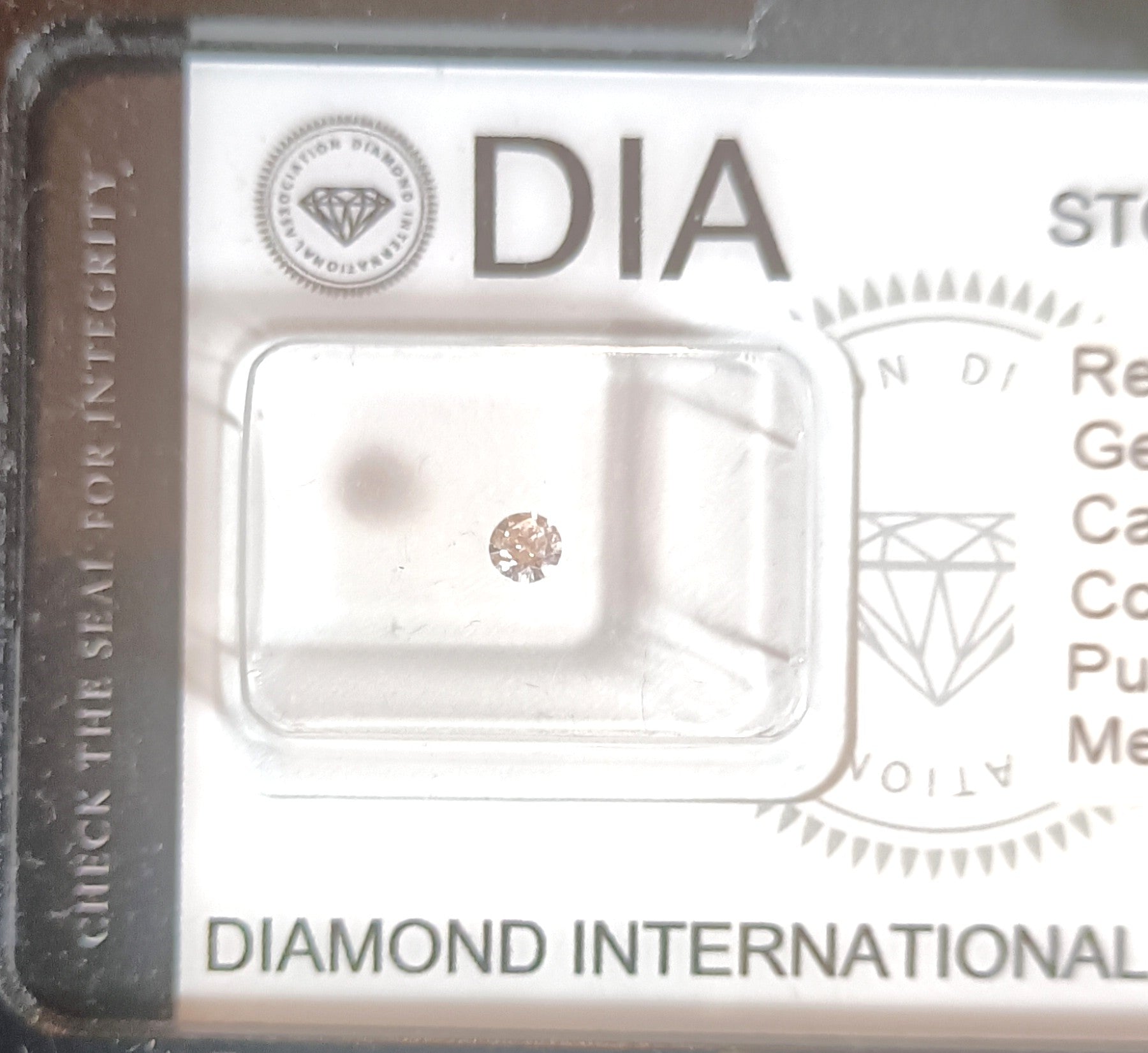 DIAMANTE BLISTERATO DIA  KT 0,10  E COLOR VS1