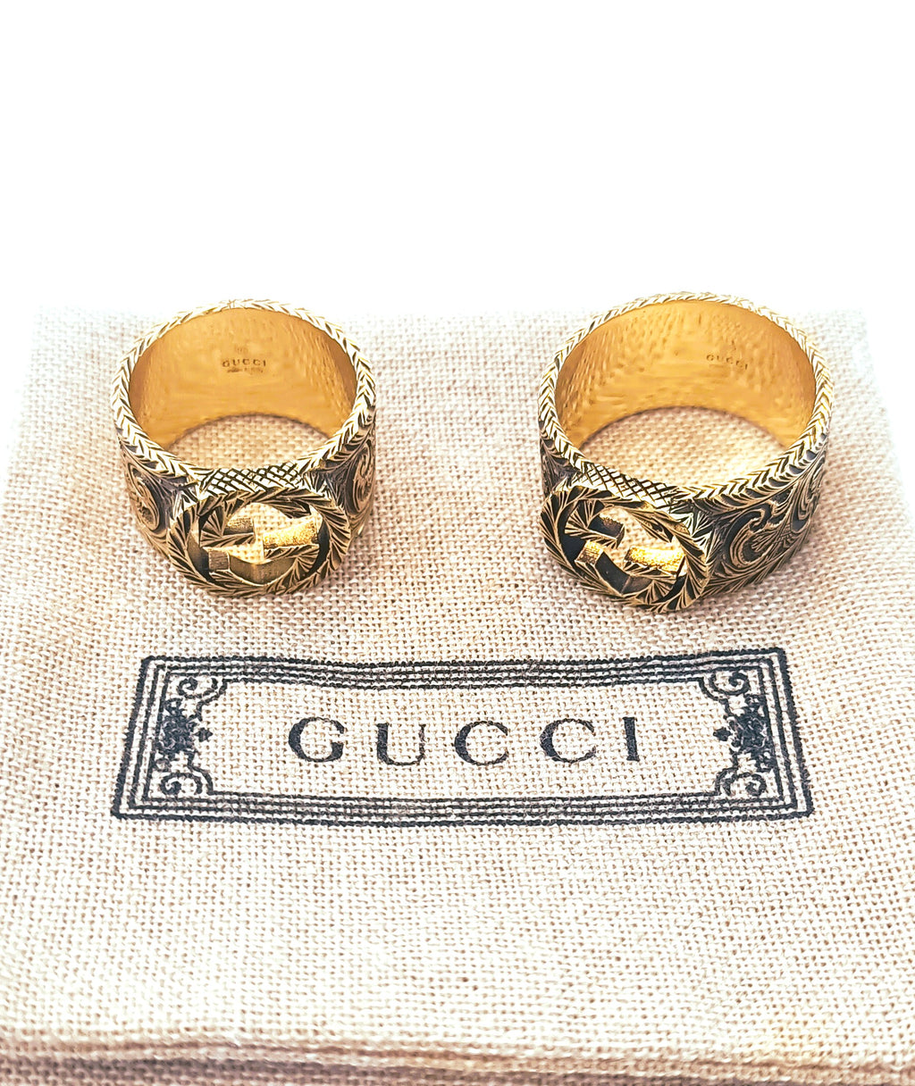 FEDI GUCCI IN ORO GIALLO ANTICATO MASSICCIO 18KT