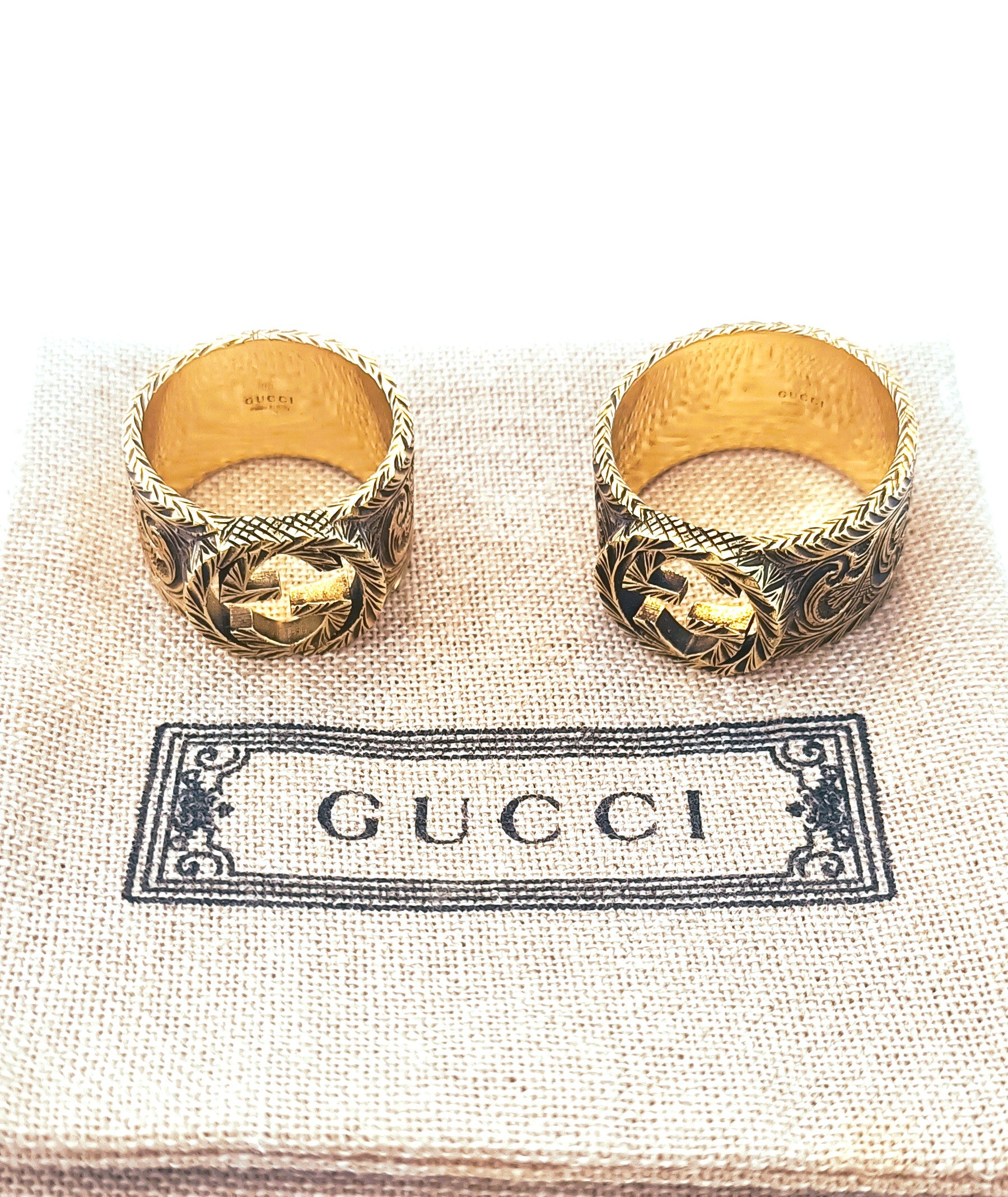 FEDI GUCCI IN ORO GIALLO ANTICATO MASSICCIO 18KT