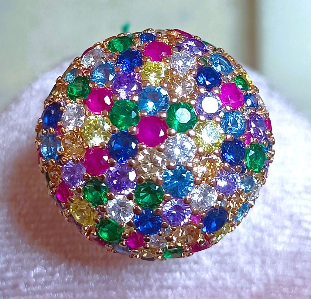 ANELLI MULTICOLORE IN ARGENTO 925  ALTA GIOIELLERIA