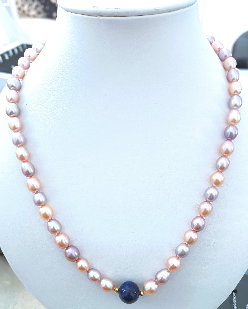 COLLANA DI PERLE AKOYA STUPENDA E ORO GIALLO 18KT