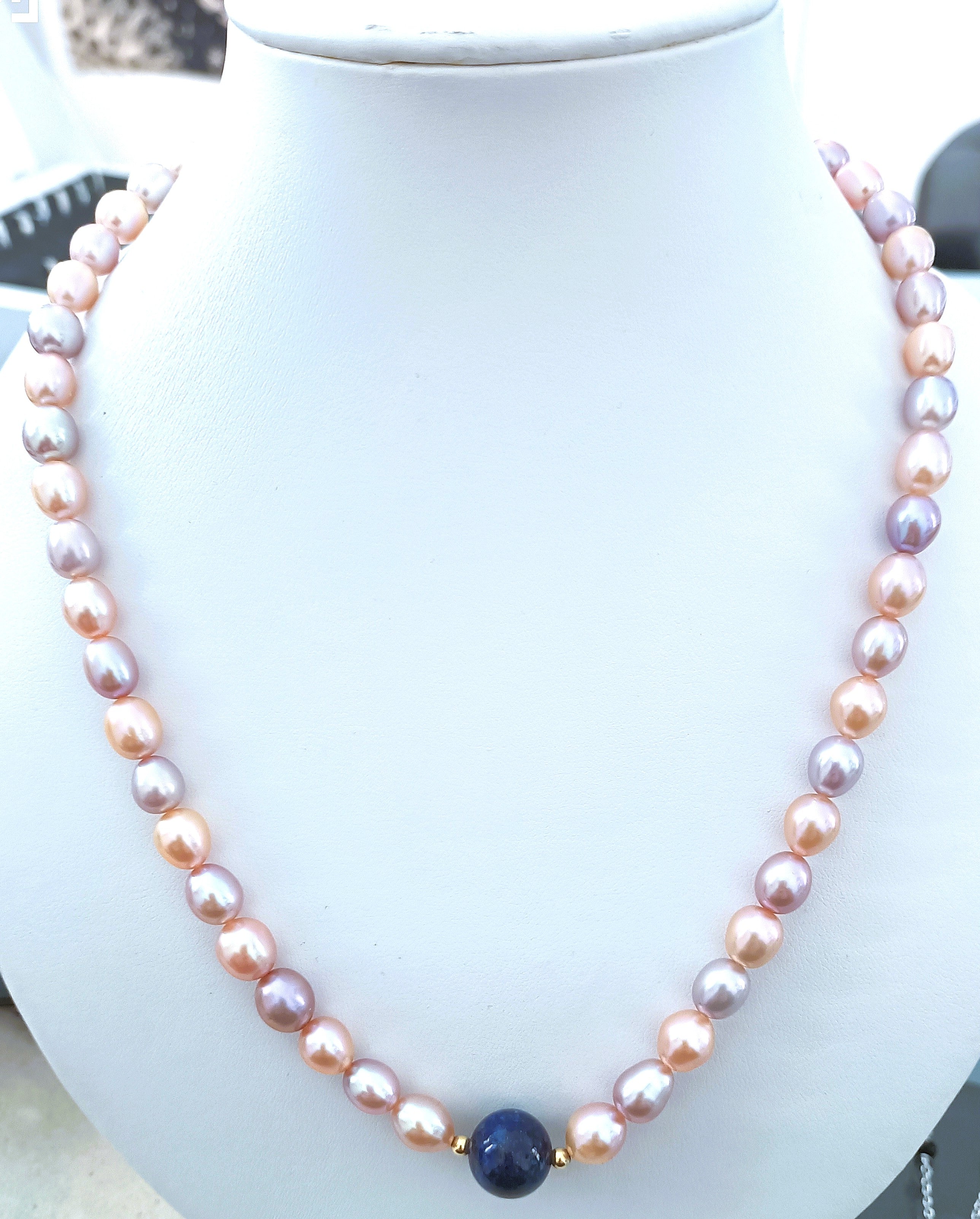 COLLANA DI PERLE AKOYA STUPENDA E ORO GIALLO 18KT