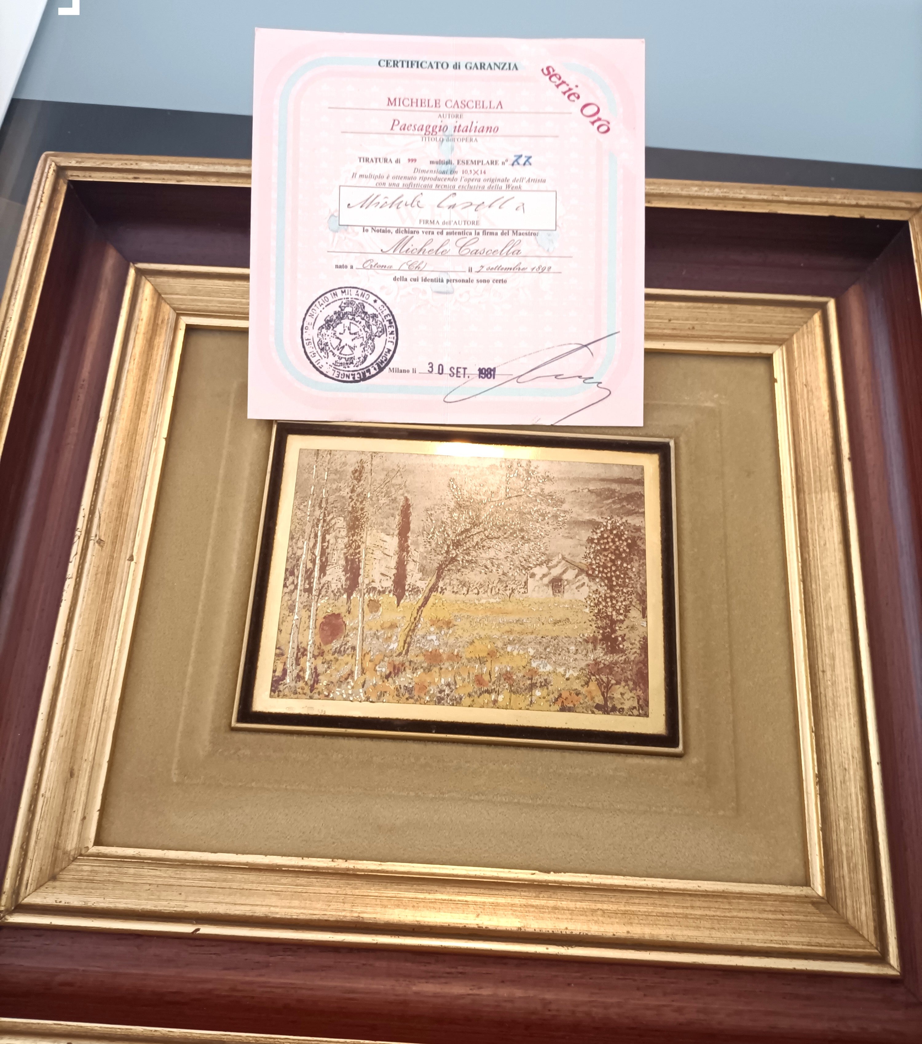 QUADRO IN ORO 750 % DI MICHELE CASCELLA SERIE LIMITATA