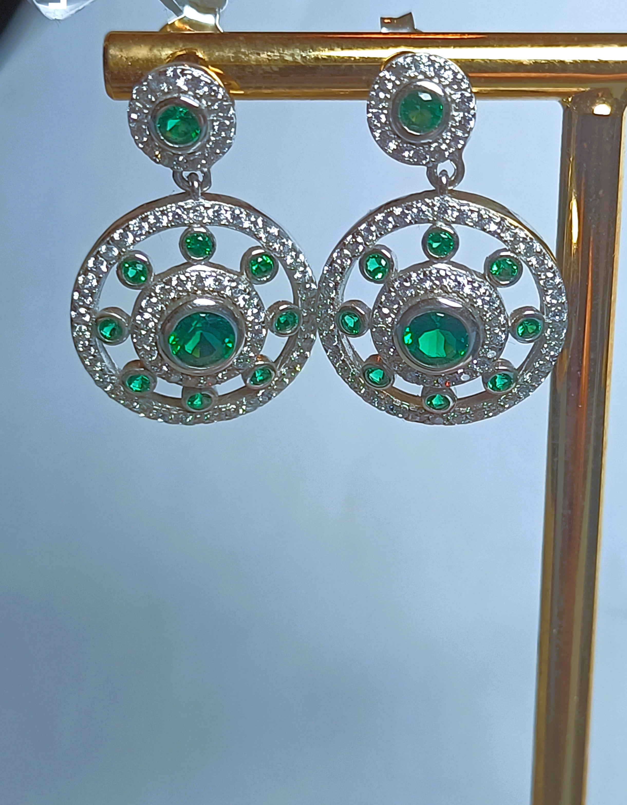 ORECCHINI IN ARGENTO 925 CON ZIRCONI VERDI MOLTO LUMINESCENTI