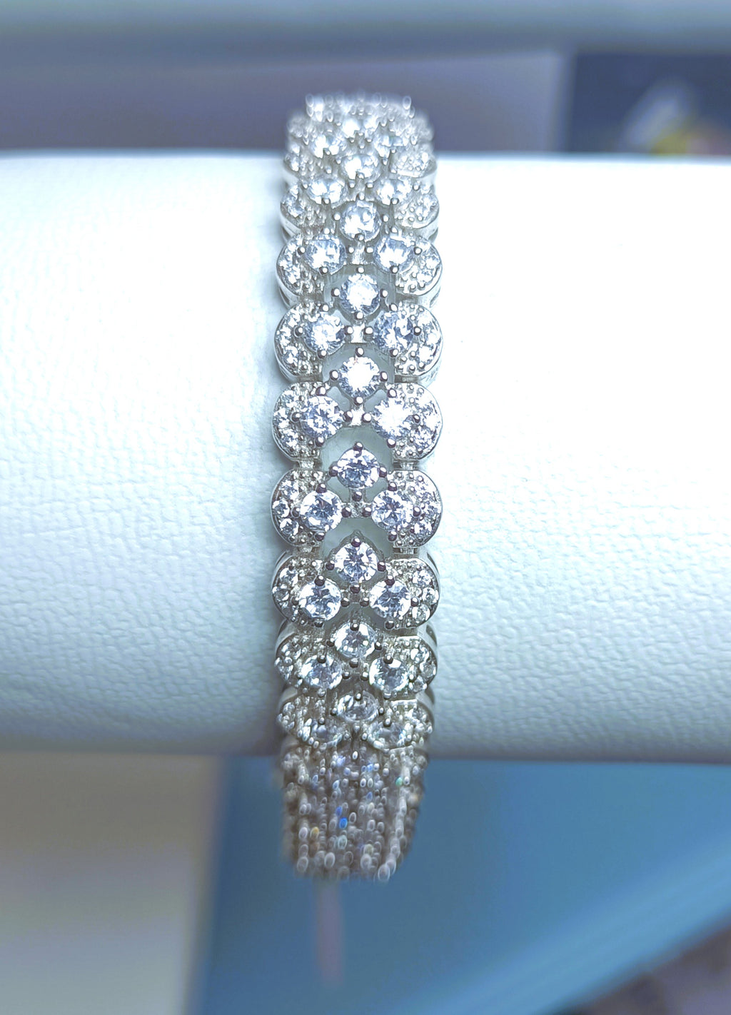 BRACCIALE  FASCIA IN ARGENTO 925  CON ZIRCONI BIANCHI LUMINOSISSIMI