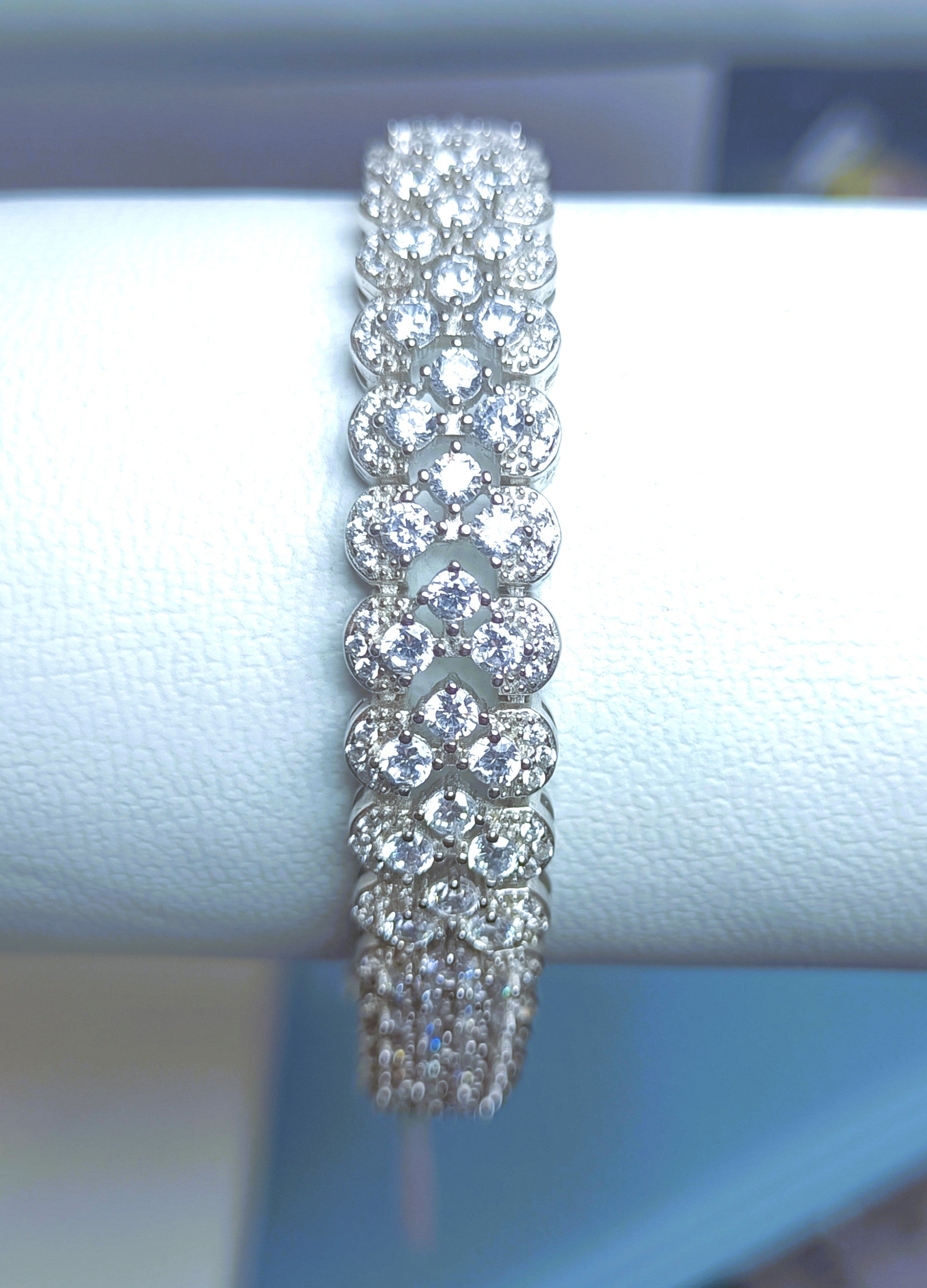 BRACCIALE  FASCIA IN ARGENTO 925  CON ZIRCONI BIANCHI LUMINOSISSIMI