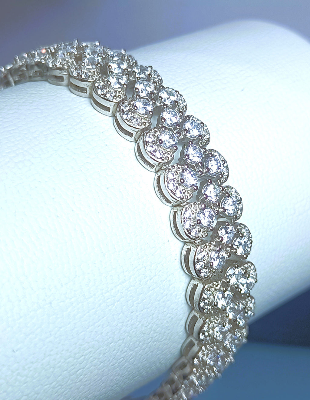 BRACCIALE  FASCIA IN ARGENTO 925  CON ZIRCONI BIANCHI LUMINOSISSIMI