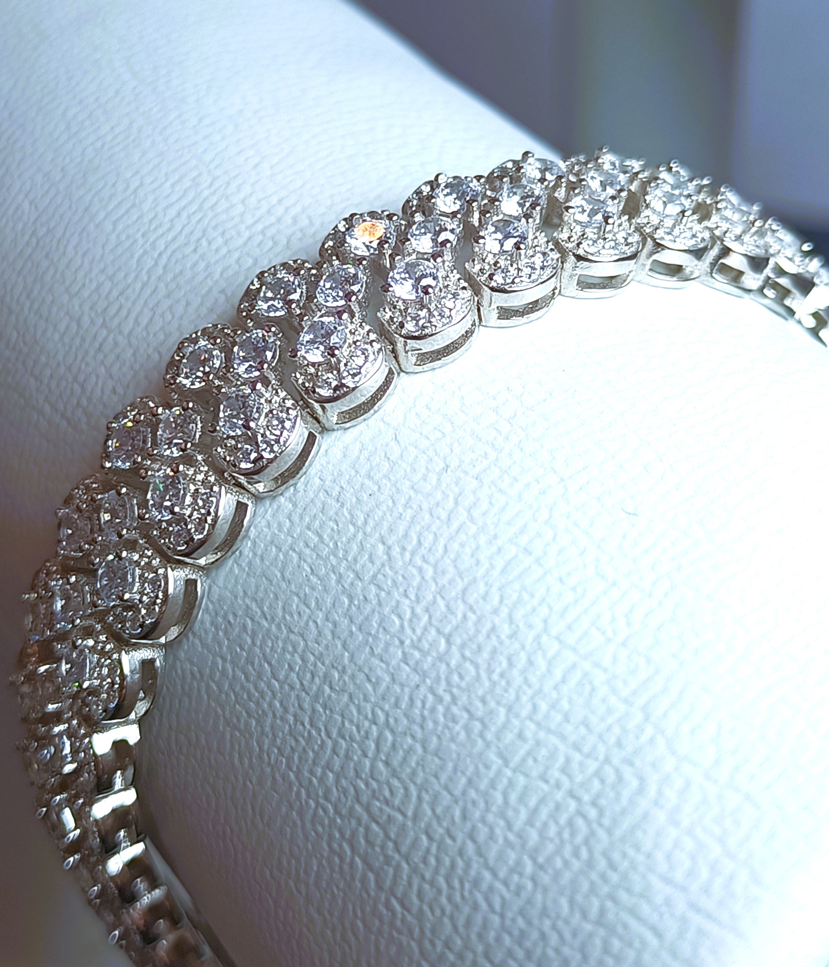 BRACCIALE  FASCIA IN ARGENTO 925  CON ZIRCONI BIANCHI LUMINOSISSIMI