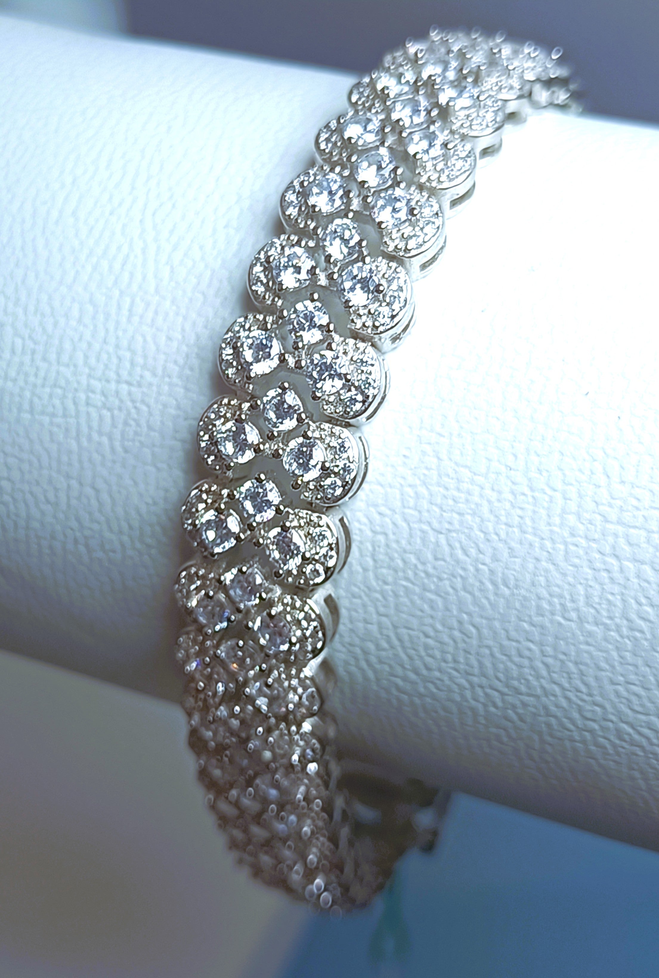 BRACCIALE  FASCIA IN ARGENTO 925  CON ZIRCONI BIANCHI LUMINOSISSIMI