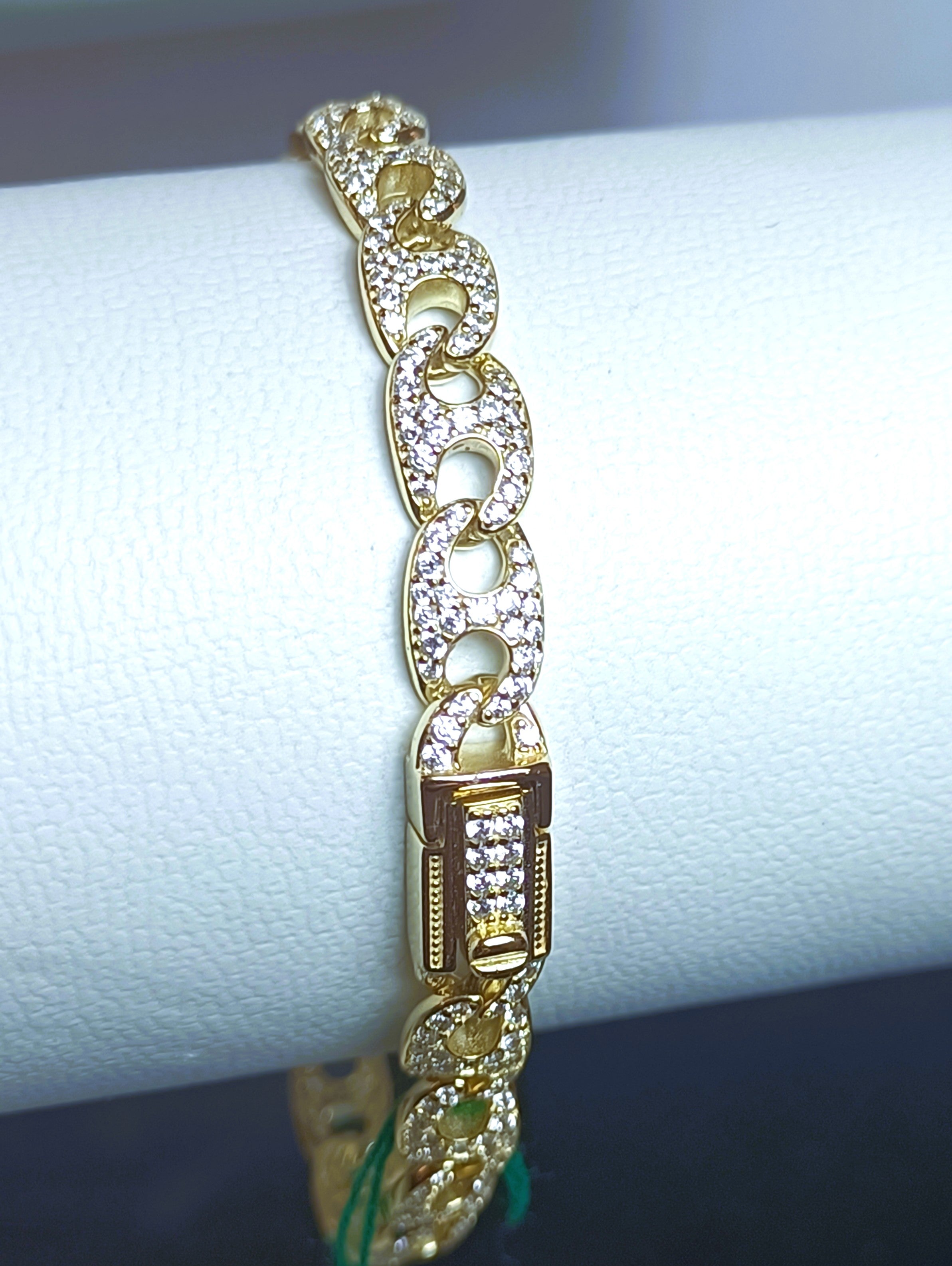 BRACCIALE IN ARGENTO 925 PLACCATURA IN ORO GIALLO