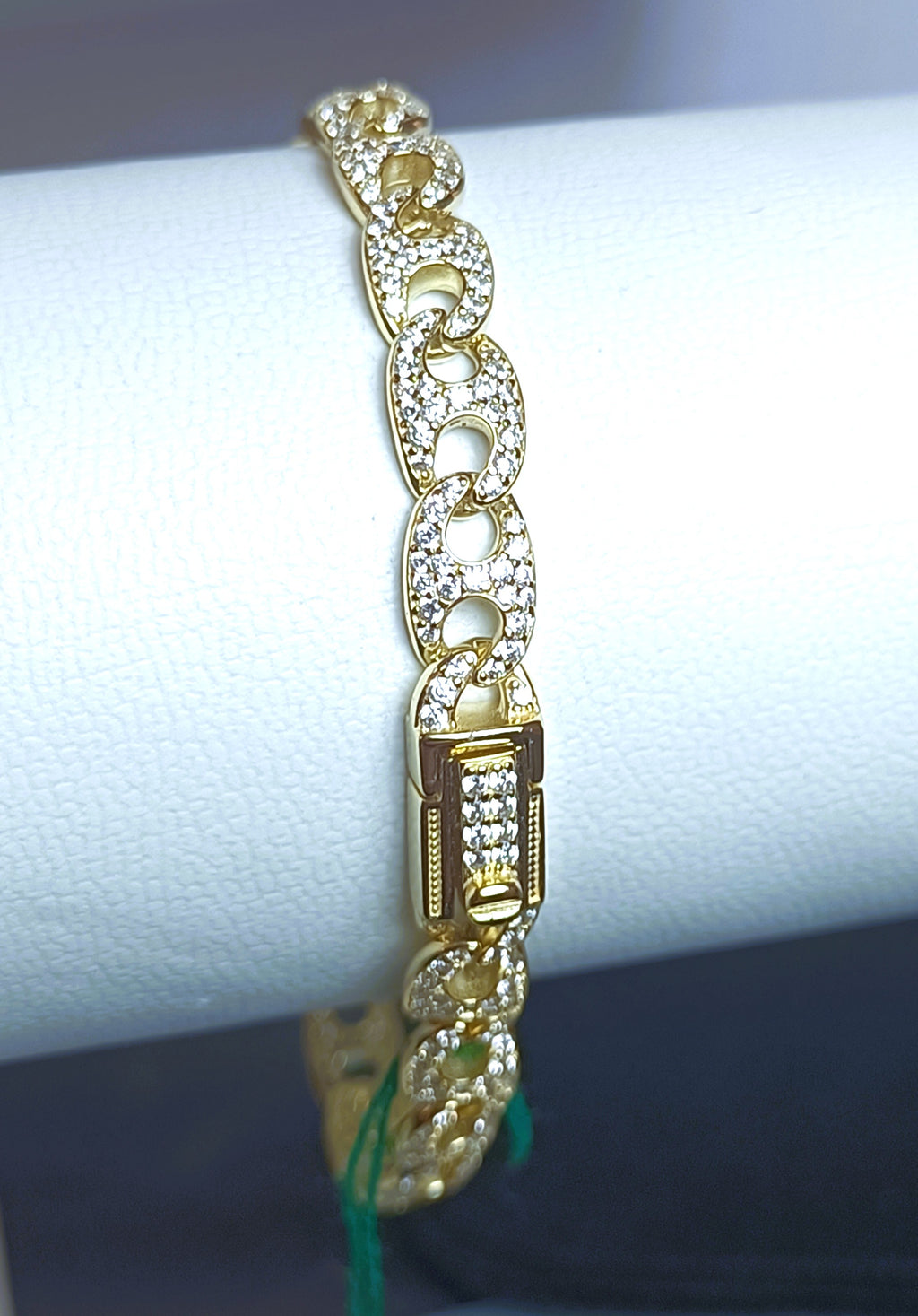 BRACCIALE IN ARGENTO 925 PLACCATURA IN ORO GIALLO