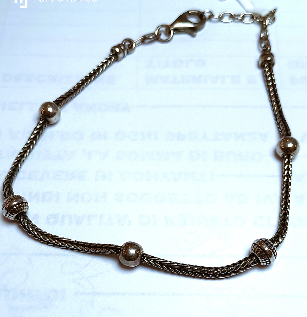 BRACCIALE IN ARGENTO 925 BRUNITO DA UOMO