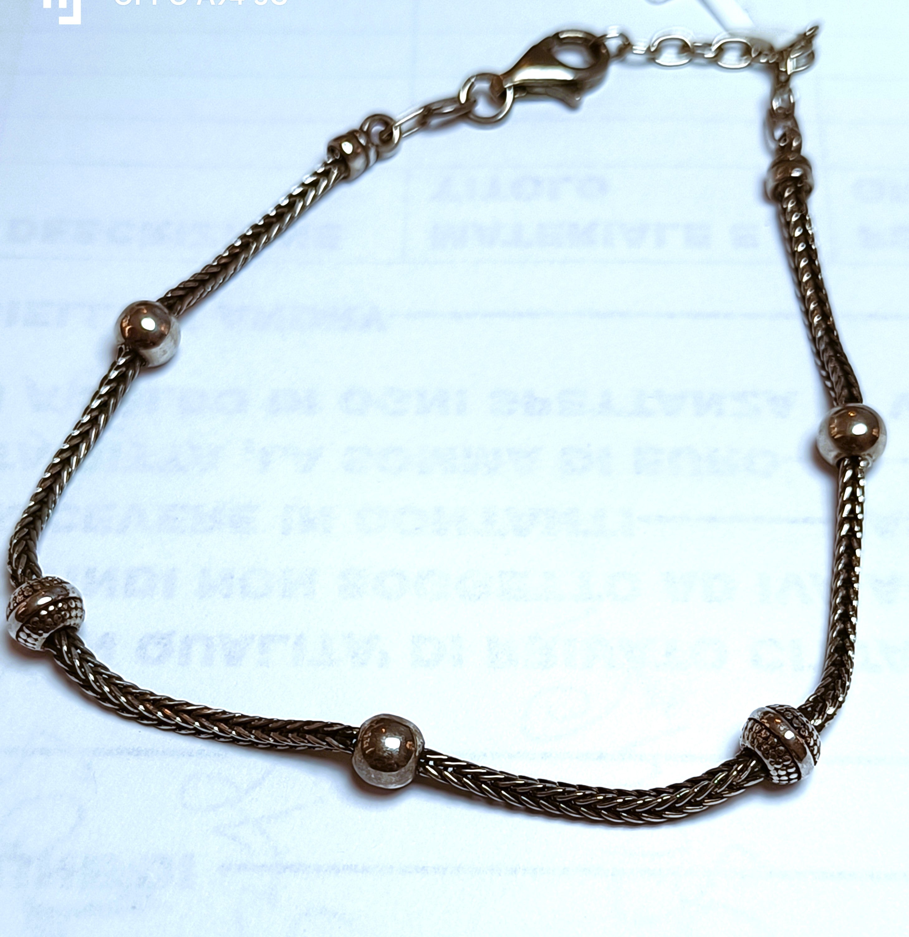 BRACCIALE IN ARGENTO 925 BRUNITO DA UOMO