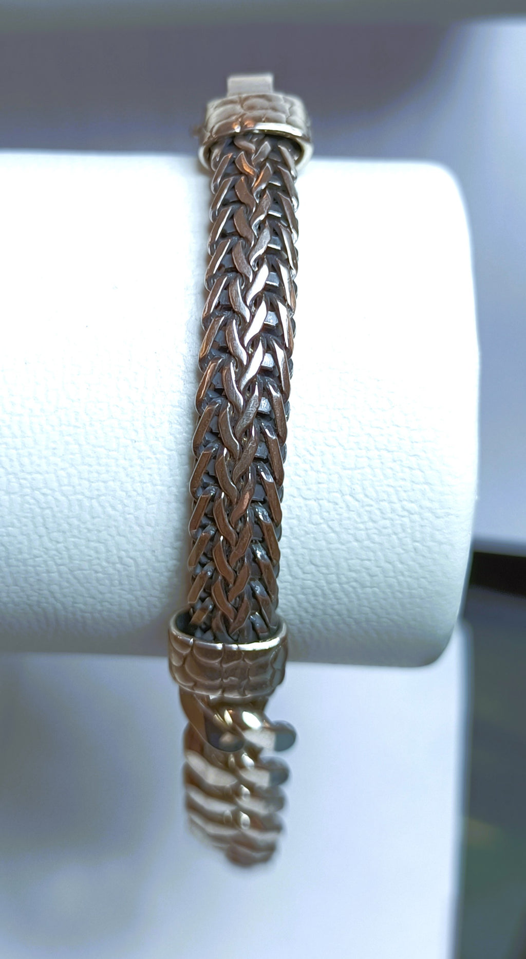 BRACCIALE IN ARGENTO 925 ANTICATO BRUNITO DA UOMO