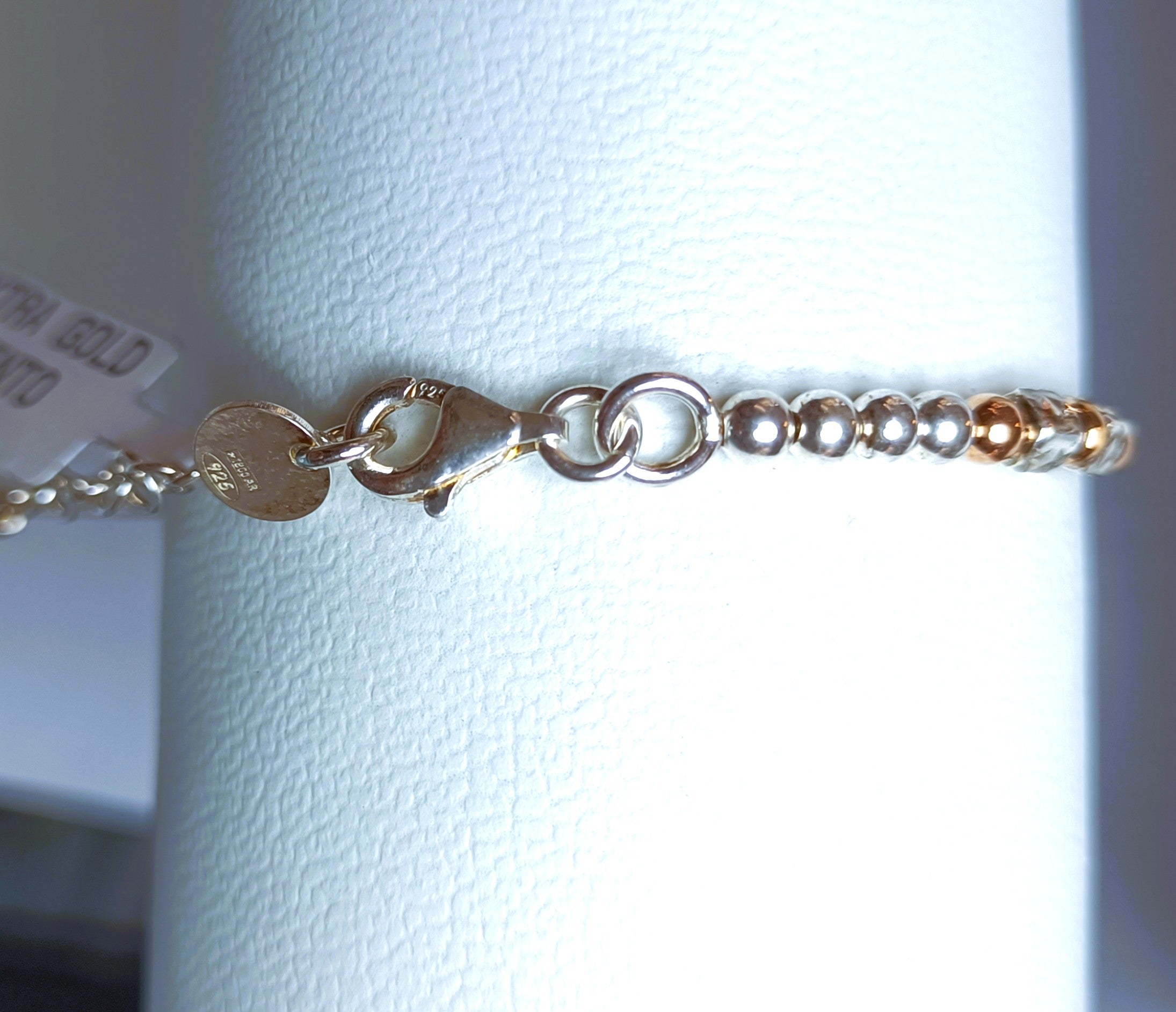 BRACCIALE A CANNINA CON PALLINE IN ARGENTO 925