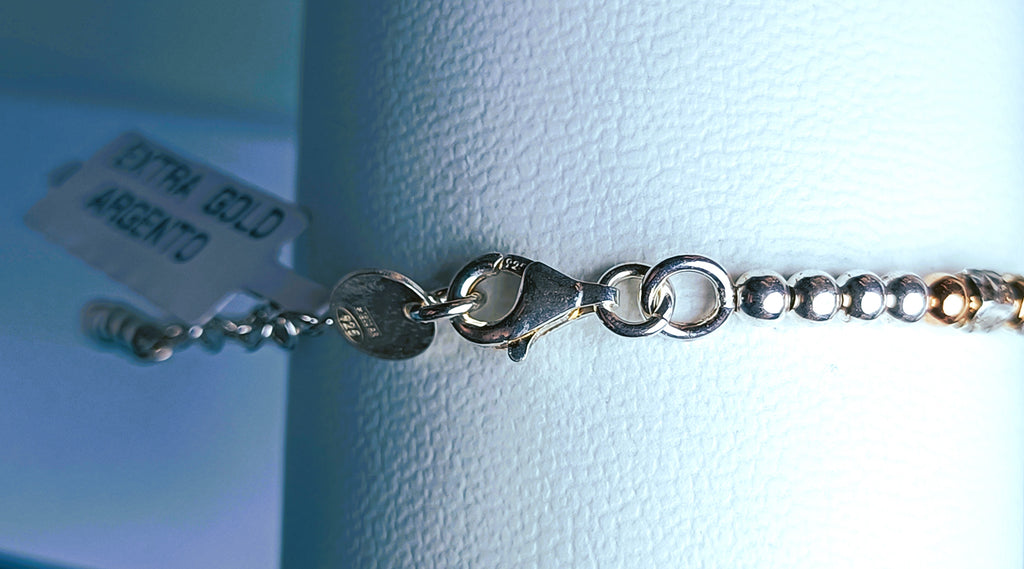 BRACCIALE A CANNINA CON PALLINE IN ARGENTO 925