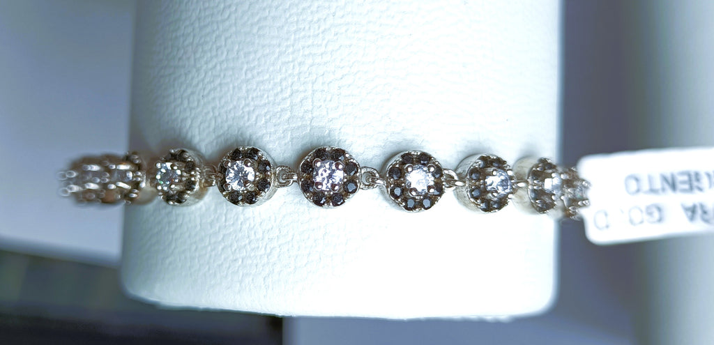BRACCIALE IN ARGENTO 925 ULTRA FEMMINILE CON CUBIC ZIRCONIA BIANCHI E NERI