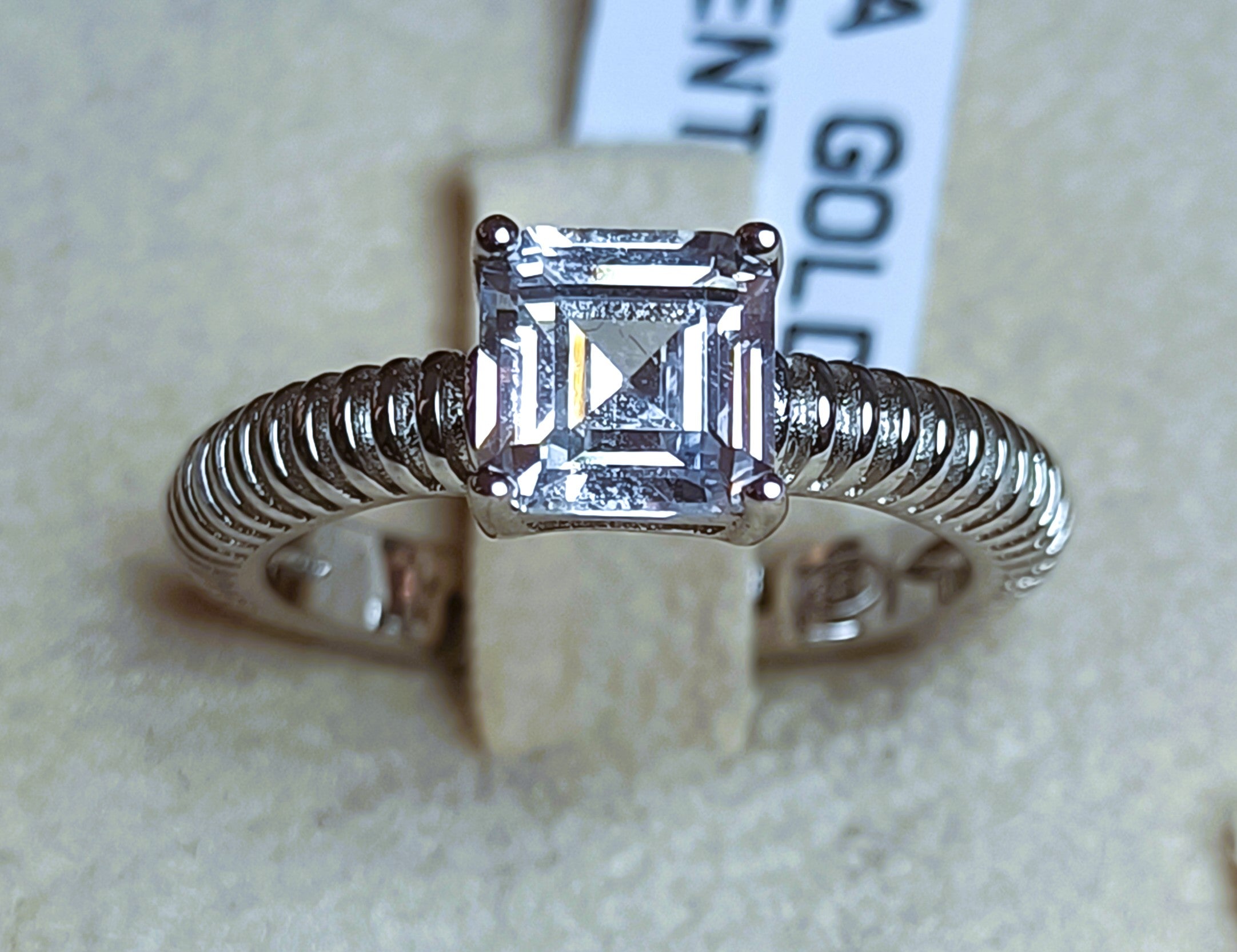 ANELLO IN ARGENTO 925 VERSIONE TUBO GAS ESTERNO BIANCO E ORO