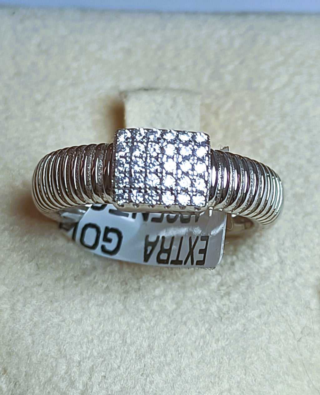 ANELLO IN ARGENTO 925 VERSIONE TUBO GAS ESTERNO BIANCO E ORO