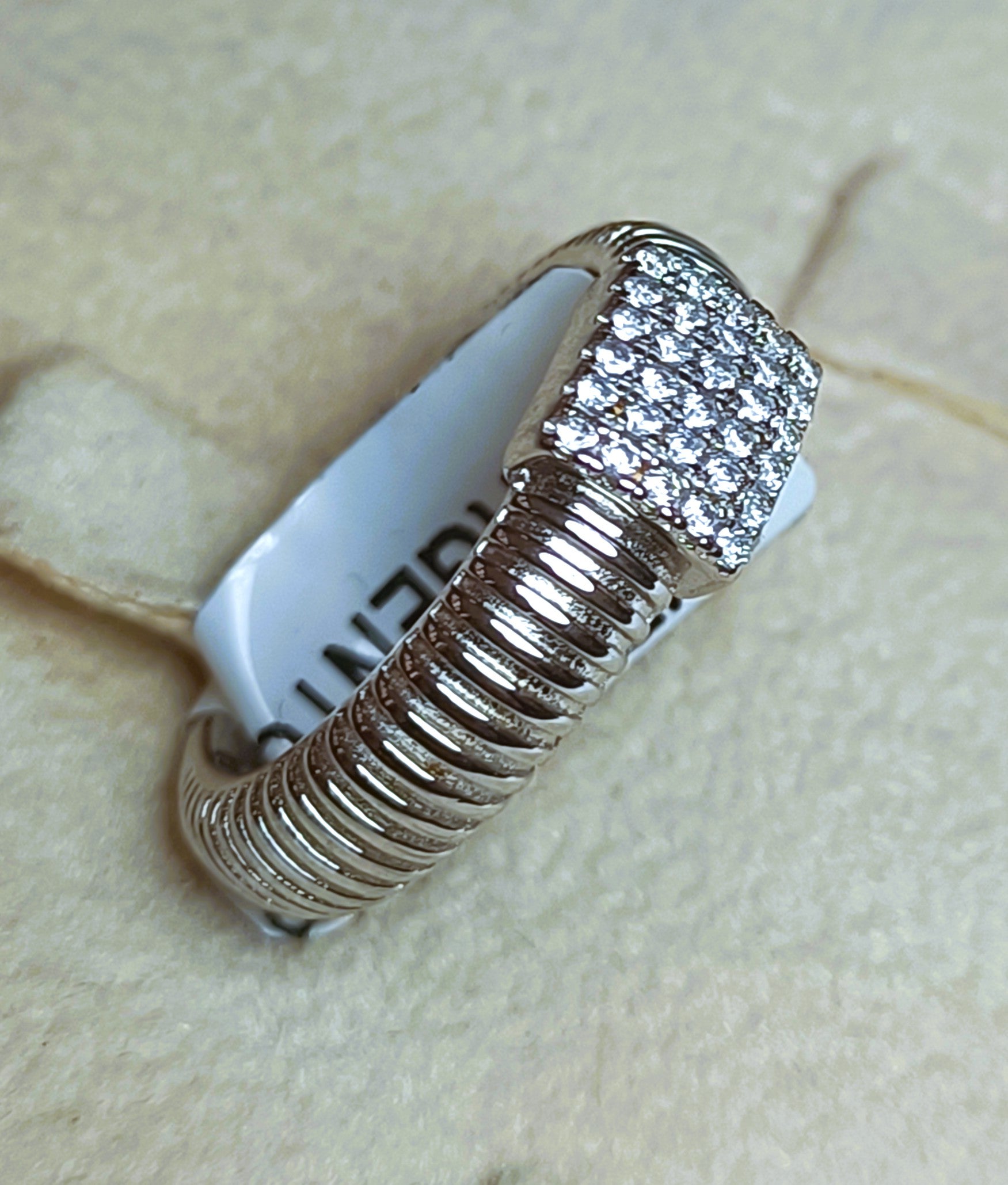 ANELLO IN ARGENTO 925 VERSIONE TUBO GAS ESTERNO BIANCO E ORO