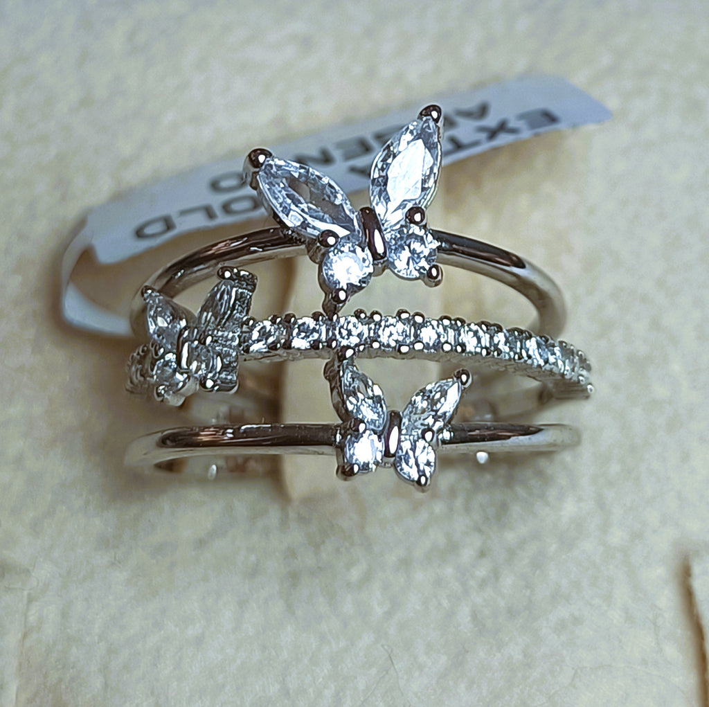 ANELLO FASCIA APERTA IN ARGENTO 925 E CUBIC ZIRCONIA