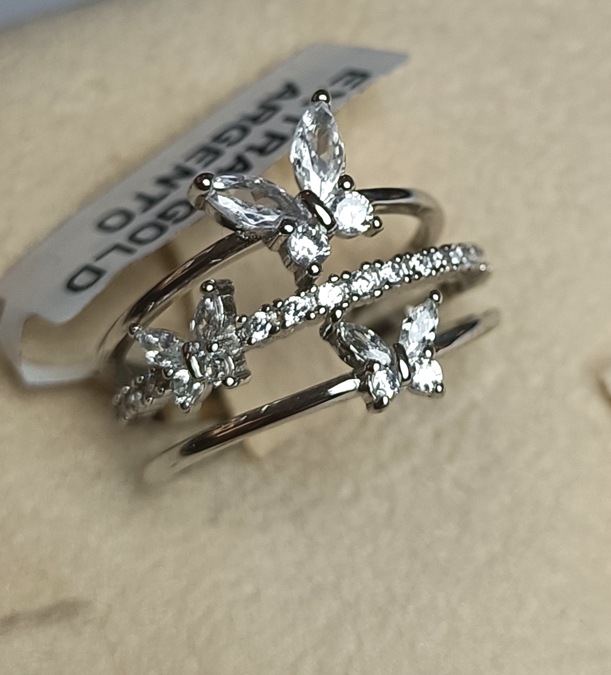 ANELLO FASCIA APERTA IN ARGENTO 925 E CUBIC ZIRCONIA