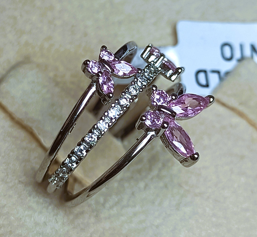 ANELLO FASCIA APERTA IN ARGENTO 925 E CUBIC ZIRCONIA