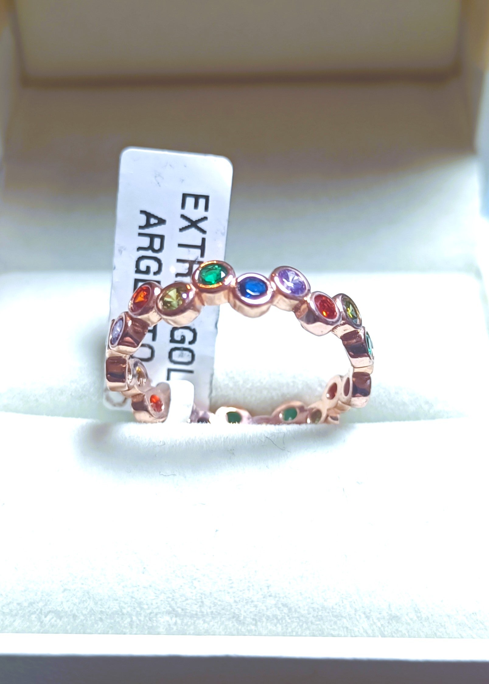 ANELLO FEDE ZIGLINATA IN ARGENTO 925 ROSE' E PIETRE