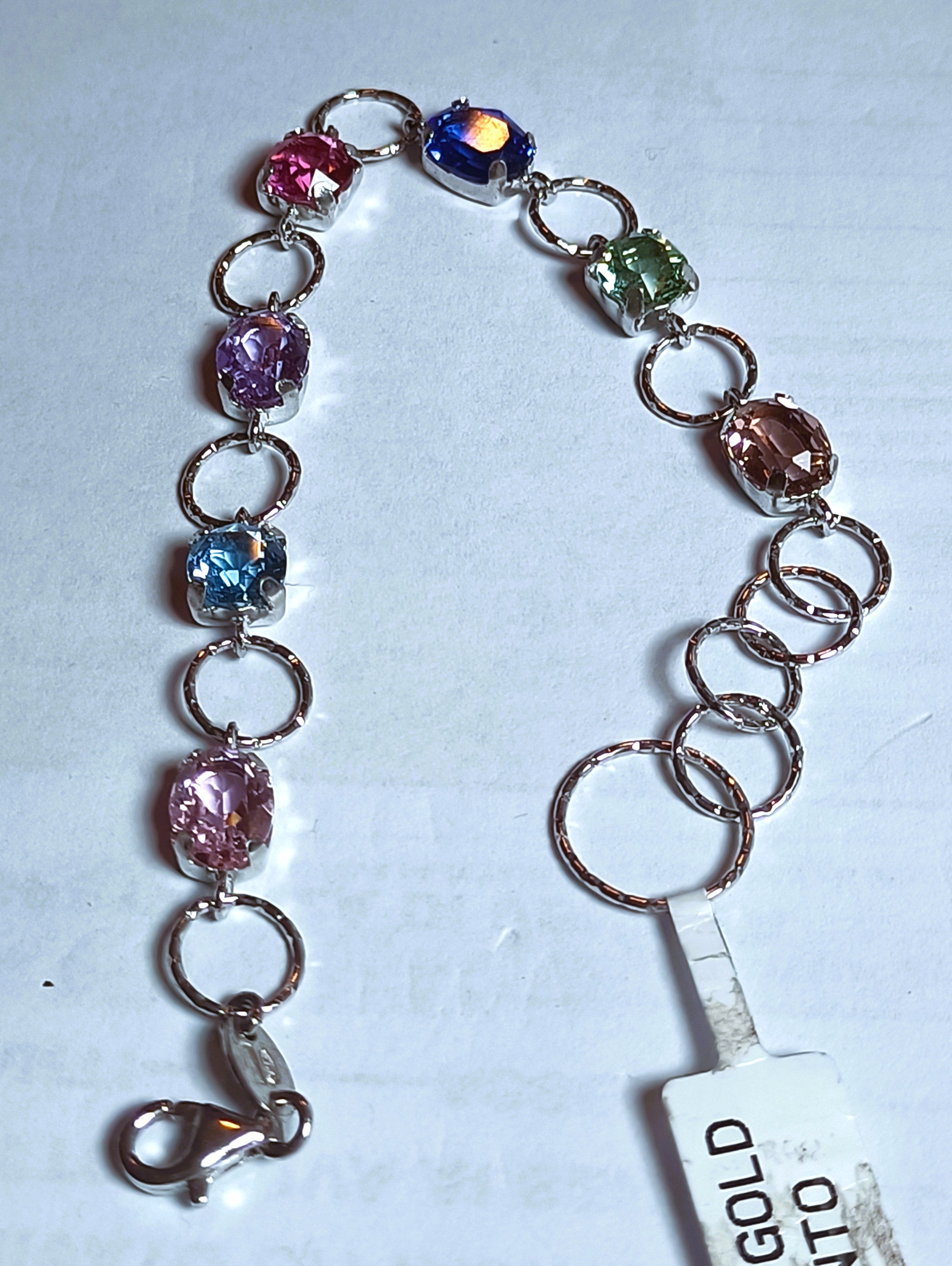 BRACCIALE A CERCHIETTI MULTICOLORI IN ARGENTO 925