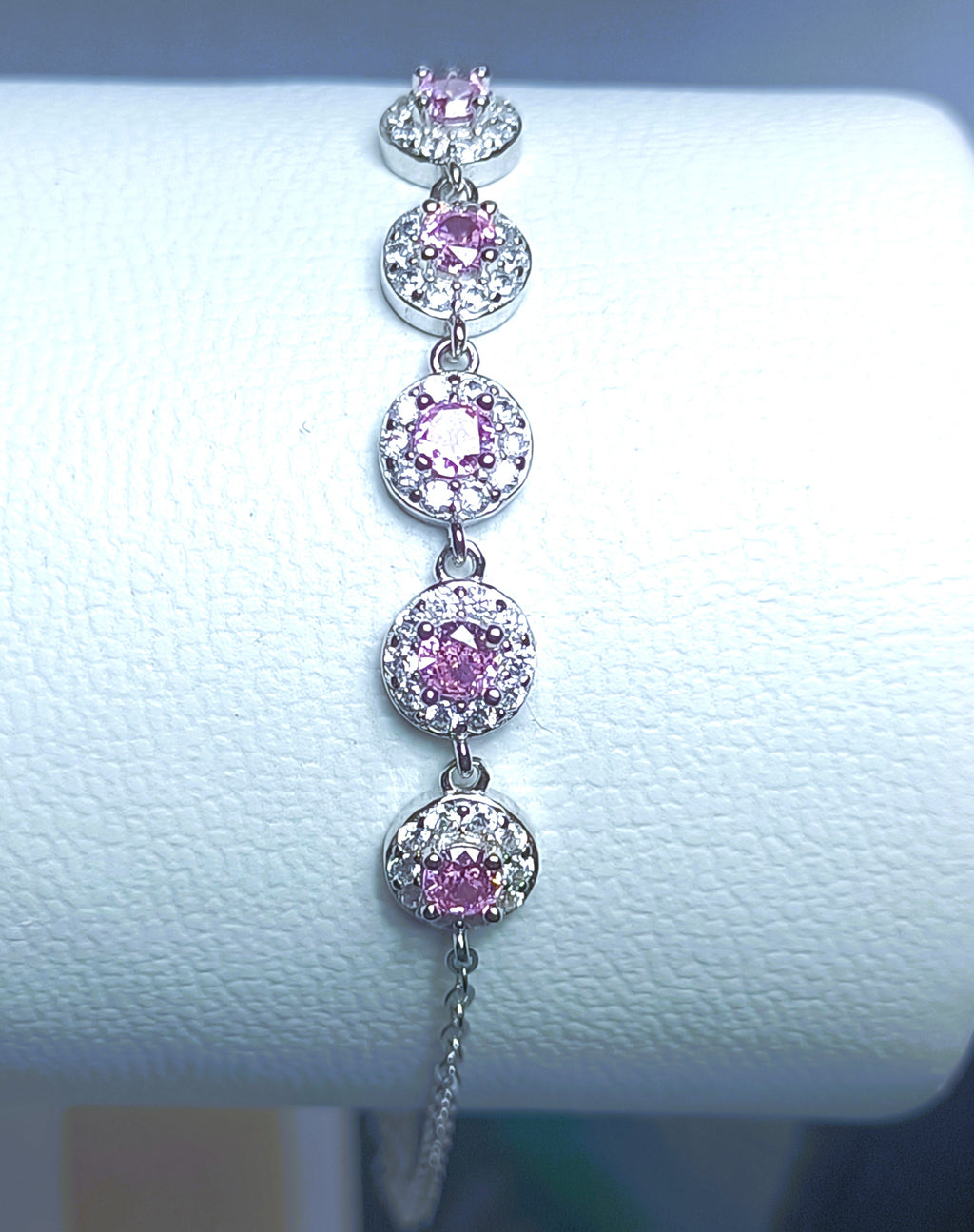 BRACCIALE IN ARGENTO 925 CON ZIRCONI ROSA E BIANCHI