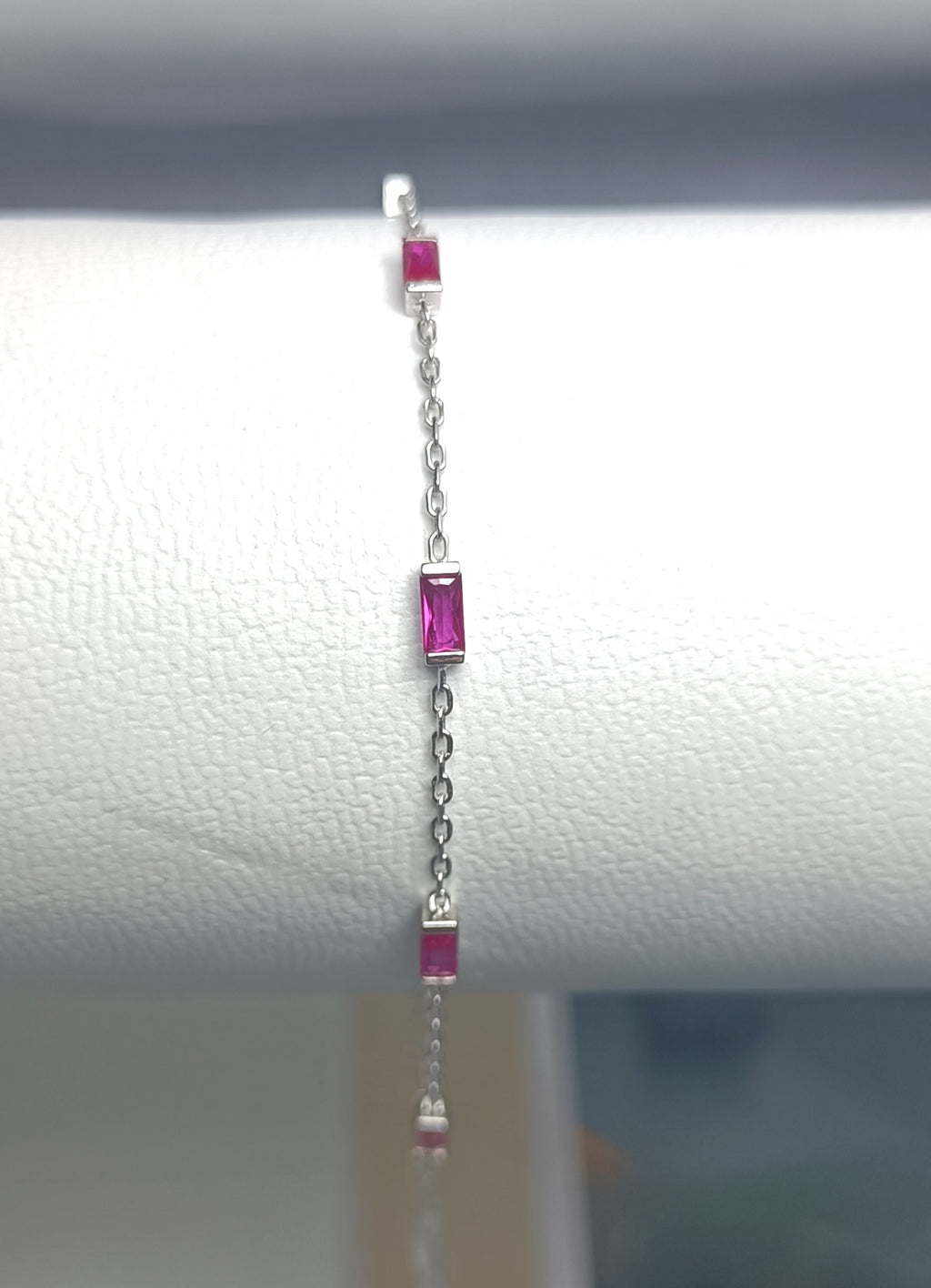 BRACCIALI FINISSIMO IN ARGENTO 925 E PIETRE FUXIA CARINE E LUMINOSE