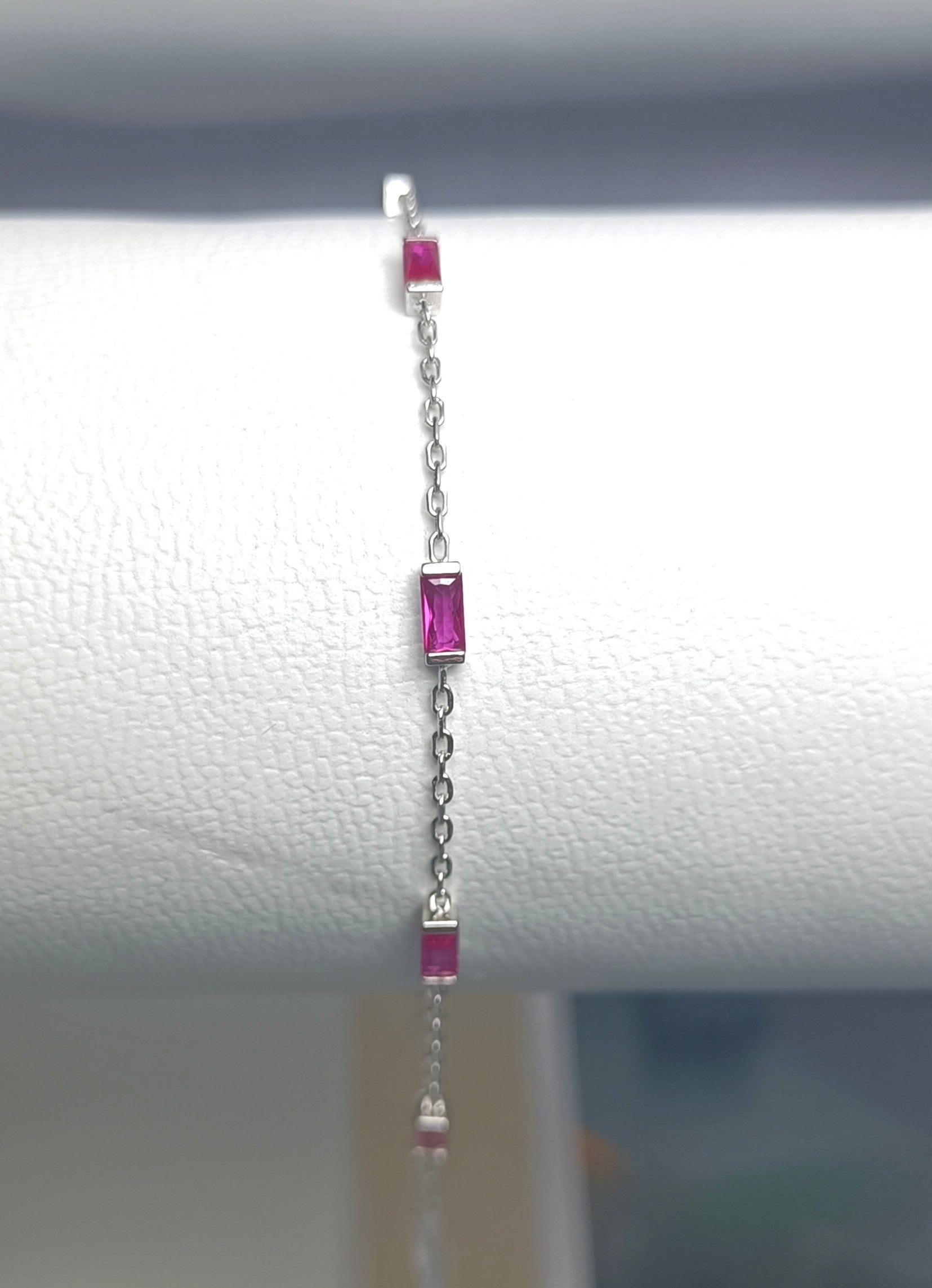 BRACCIALI FINISSIMO IN ARGENTO 925 E PIETRE FUXIA CARINE E LUMINOSE