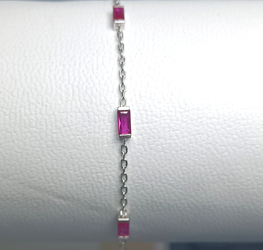 BRACCIALI FINISSIMO IN ARGENTO 925 E PIETRE FUXIA CARINE E LUMINOSE