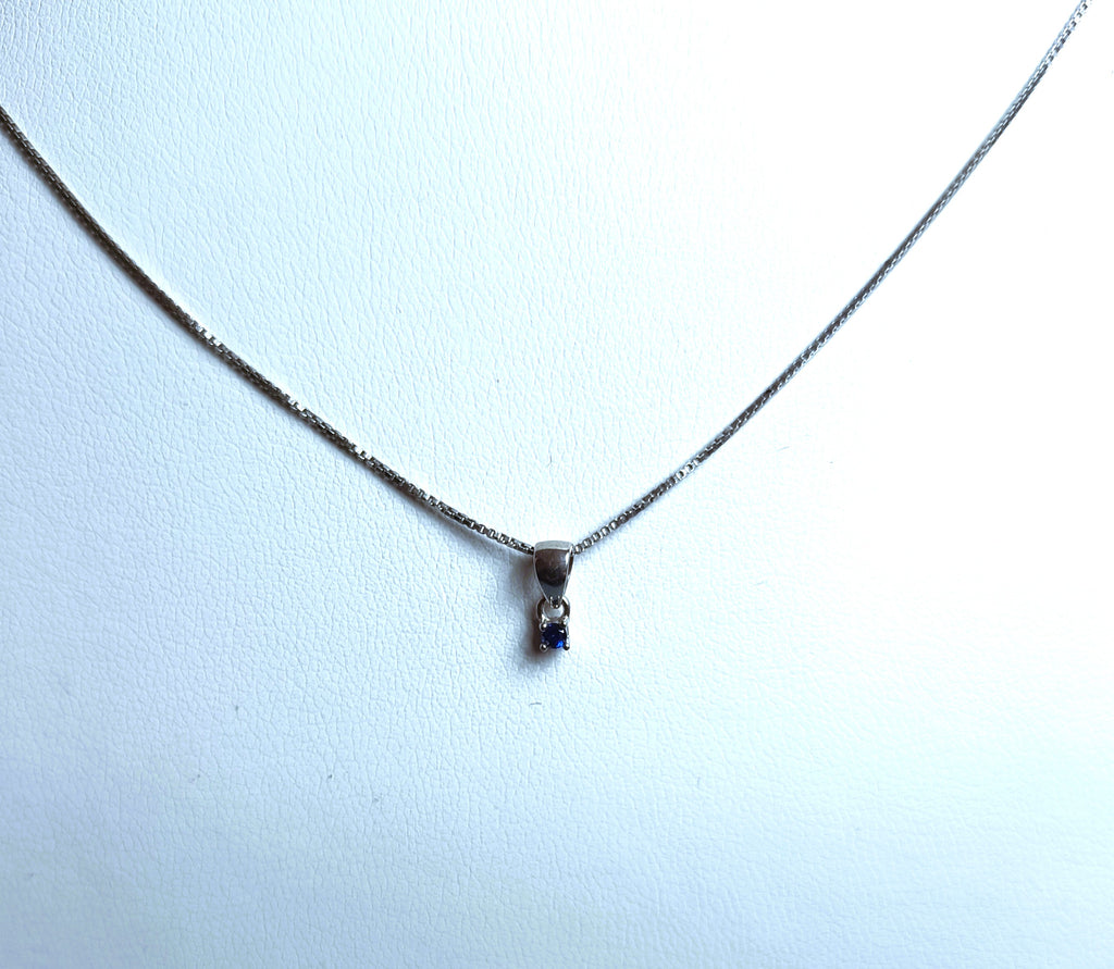 COLLANINA IN ARGENTO 925 CON PENDENTE E ZIRCONE COLORATO