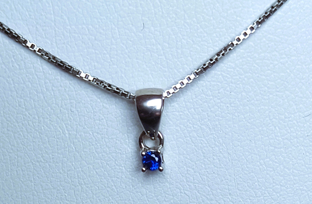 COLLANINA IN ARGENTO 925 CON PENDENTE E ZIRCONE COLORATO