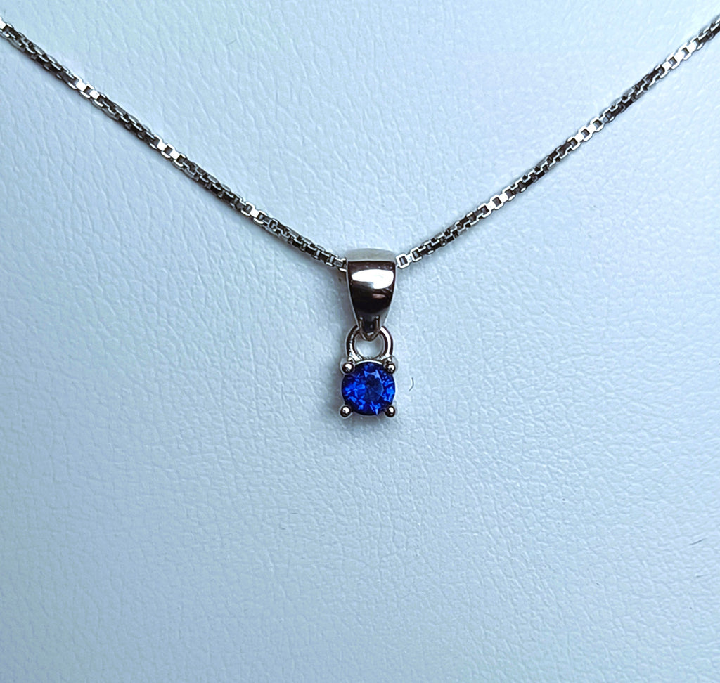 COLLANINA IN ARGENTO 925 CON PENDENTE E ZIRCONE COLORATO
