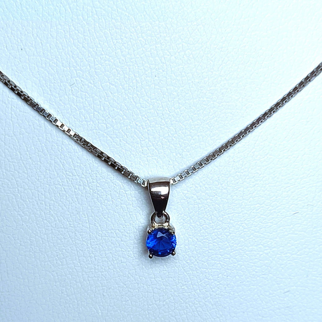 COLLANINA IN ARGENTO 925 CON PENDENTE E ZIRCONE COLORATO