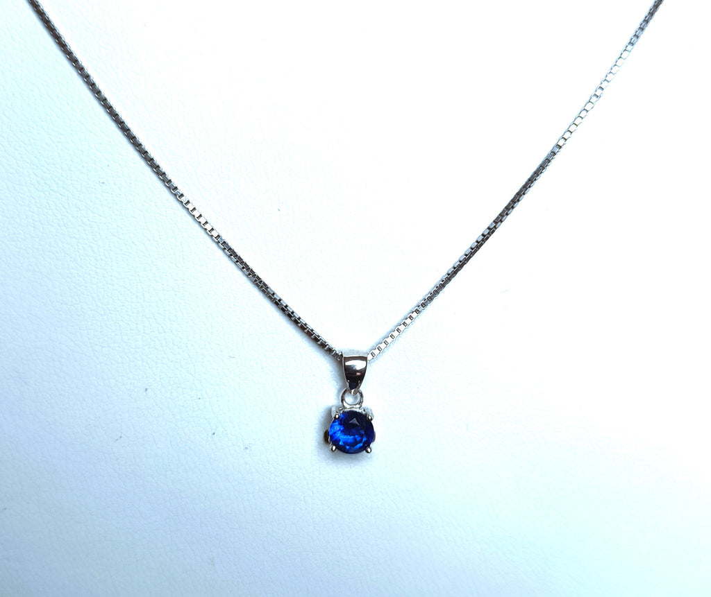 COLLANINA IN ARGENTO 925 CON PENDENTE COLORATO BLU